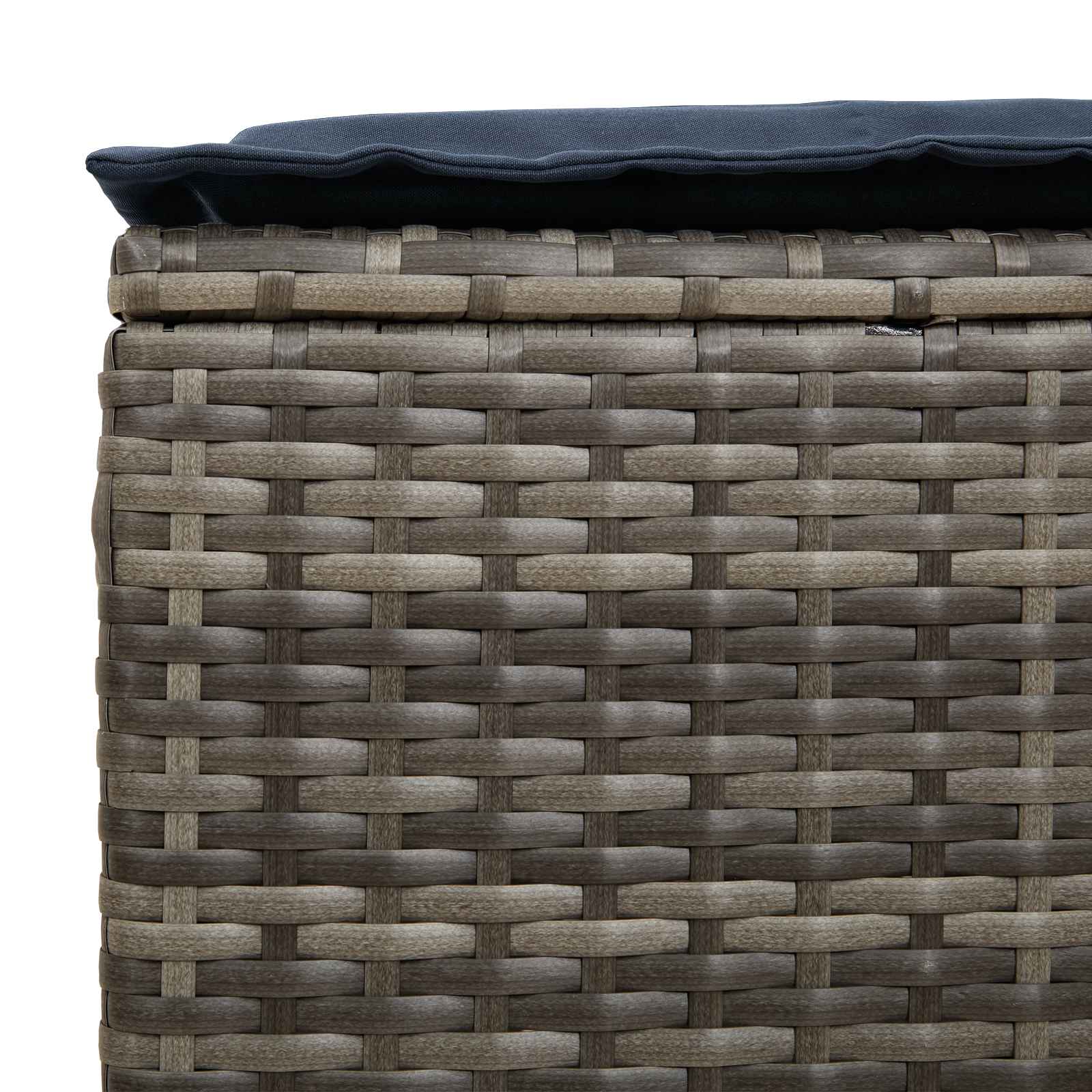 Vrtni otoman 2 Komad Siva i tamnoplava 38 x 38 x 45 cm PE ratan