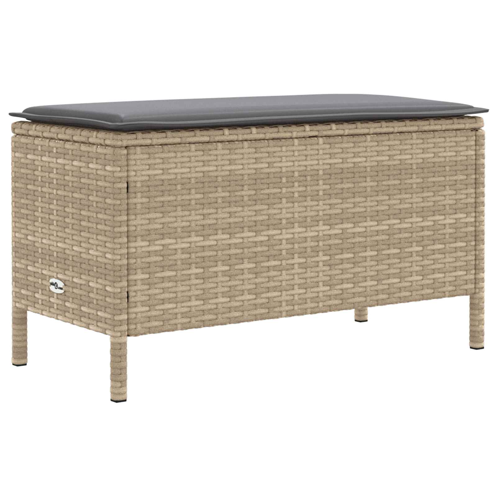 Vrtni otoman Bež i svijetlo siva 80 x 38 x 42 cm PE ratan