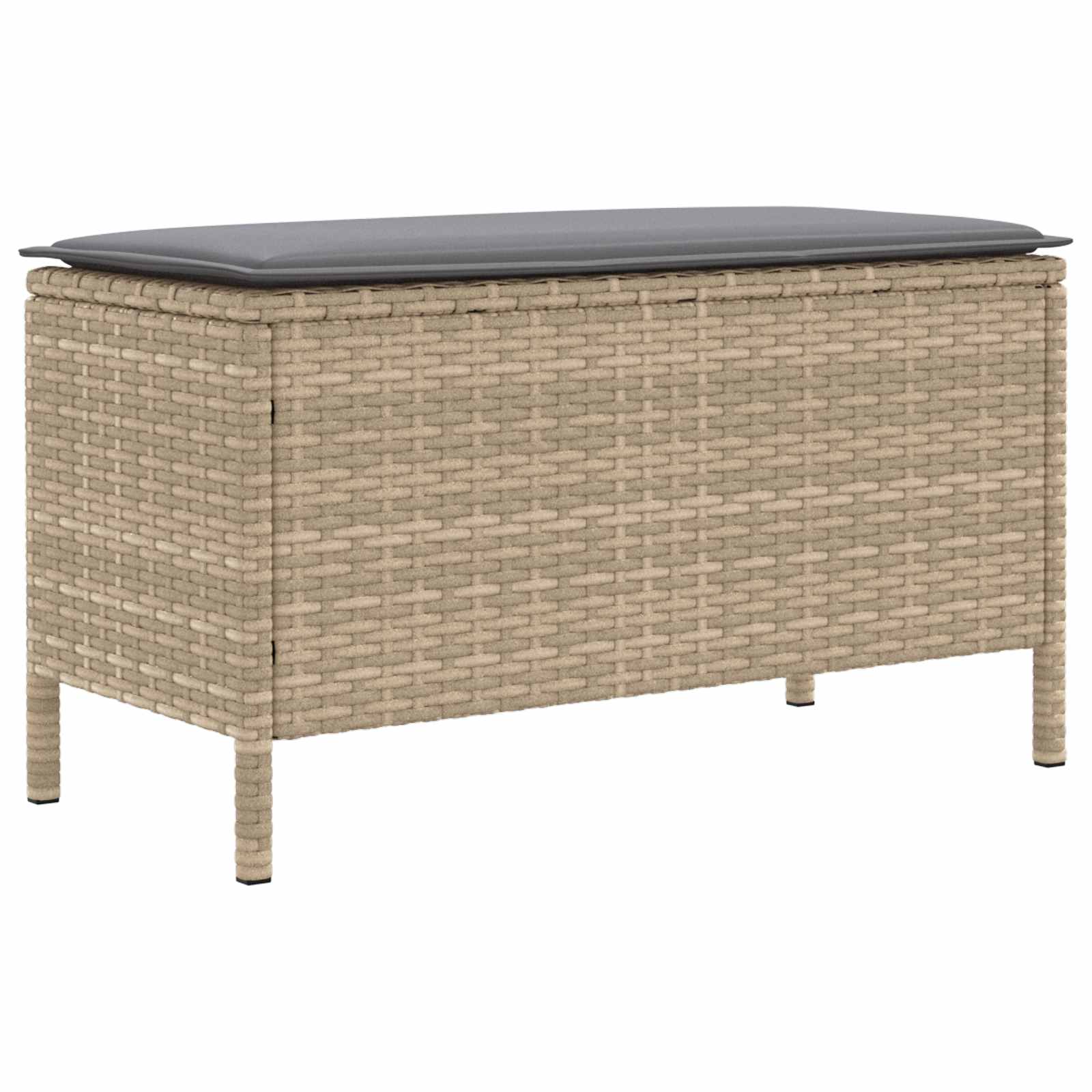 Vrtni otoman Bež i svijetlo siva 80 x 38 x 42 cm PE ratan
