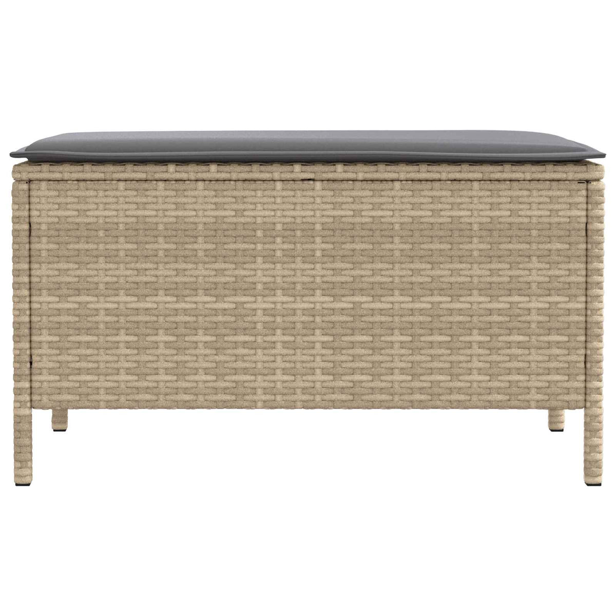 Vrtni otoman Bež i svijetlo siva 80 x 38 x 42 cm PE ratan