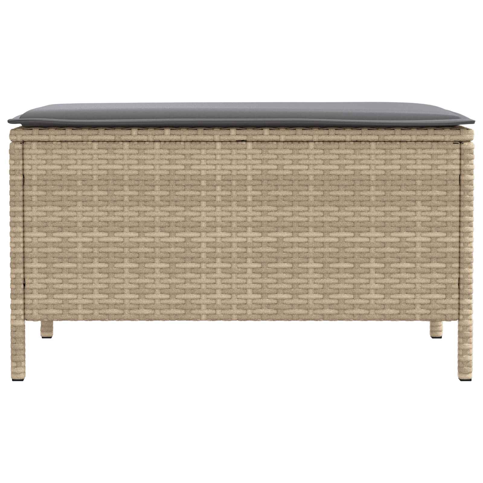 Vrtni otoman Bež i svijetlo siva 80 x 38 x 42 cm PE ratan