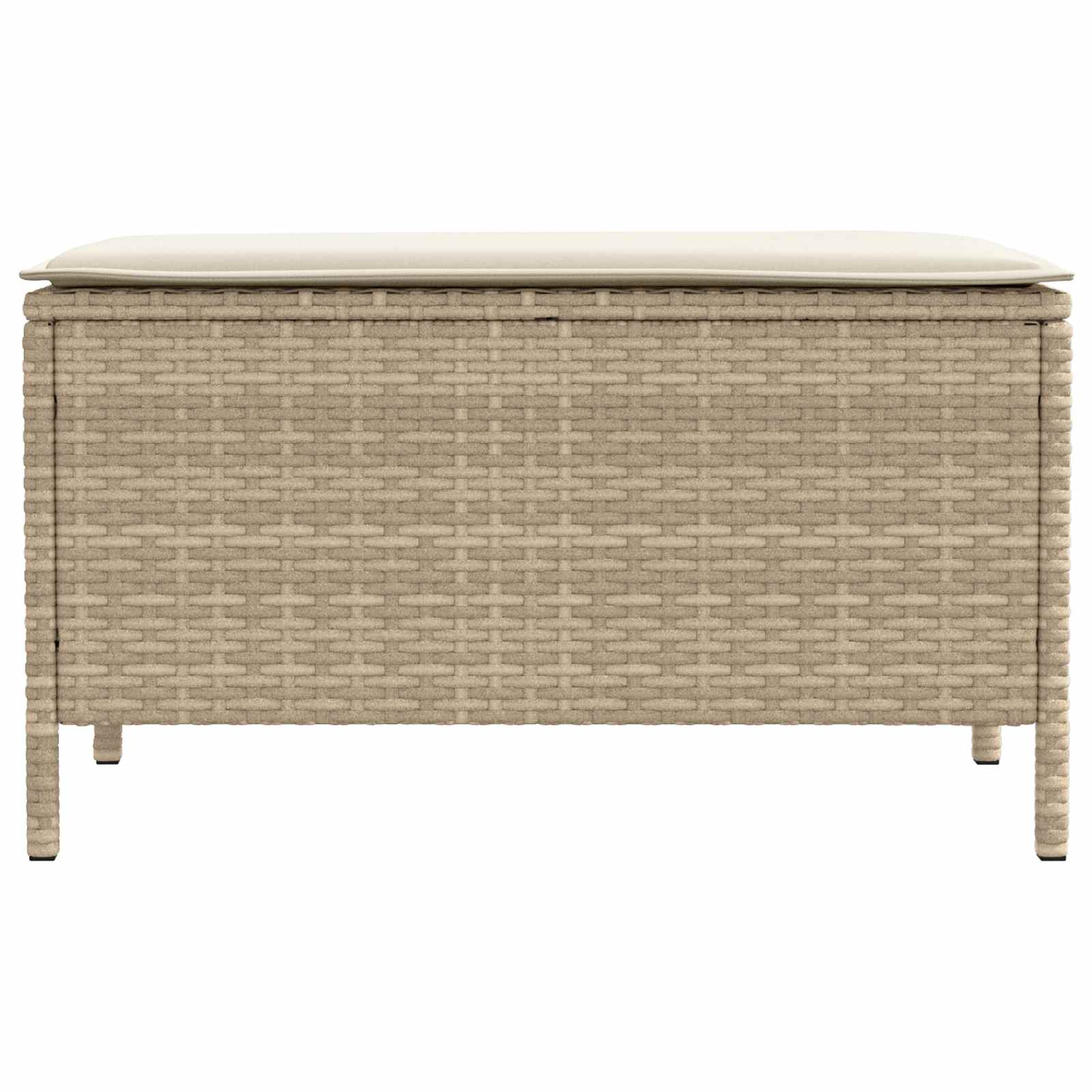 Vrtni otoman s jastukom Bež i krema 80 x 38 x 42 cm PE ratan