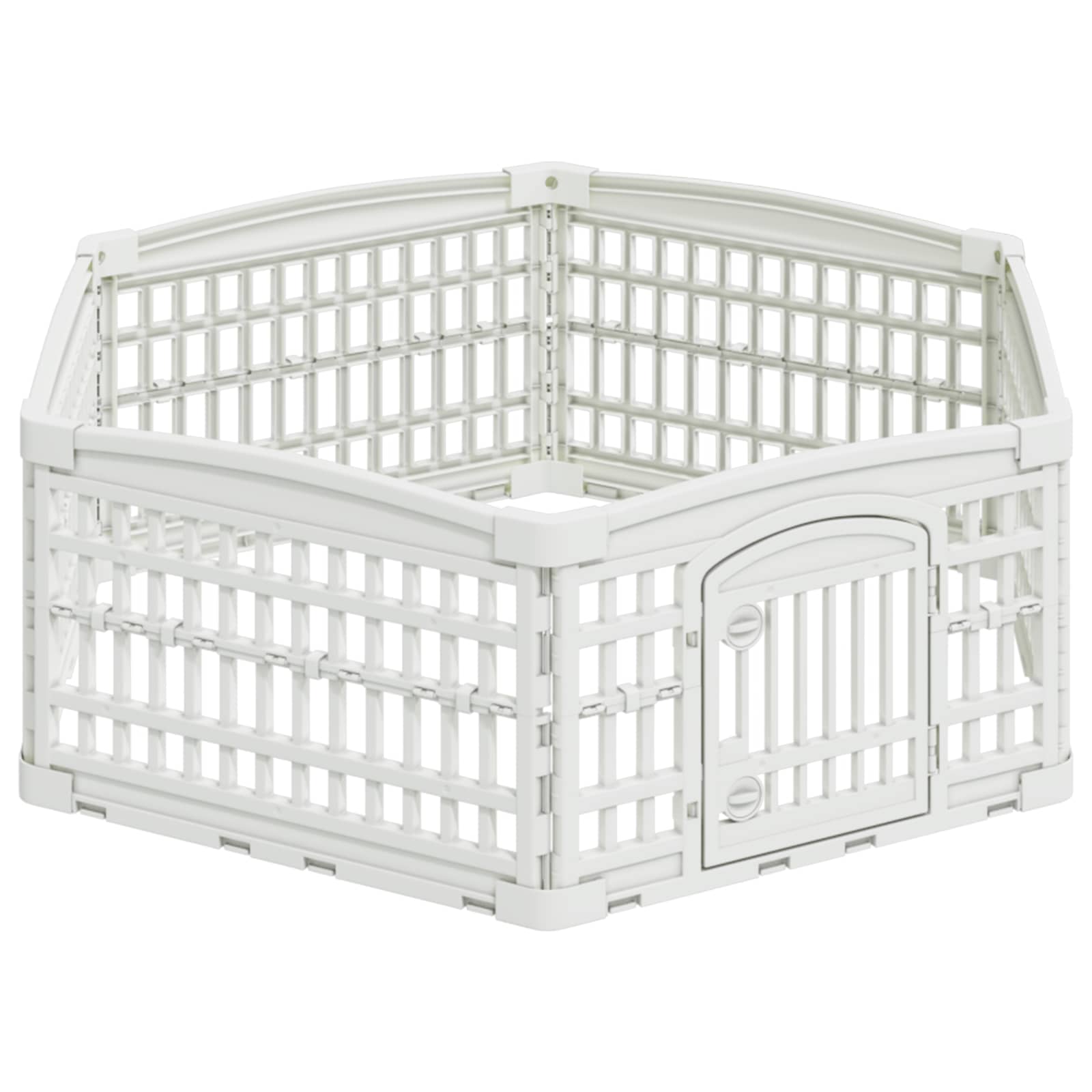 Ograda za Pse s 6 Panoa Bijela 122 x 106 x 40 cm Plastika