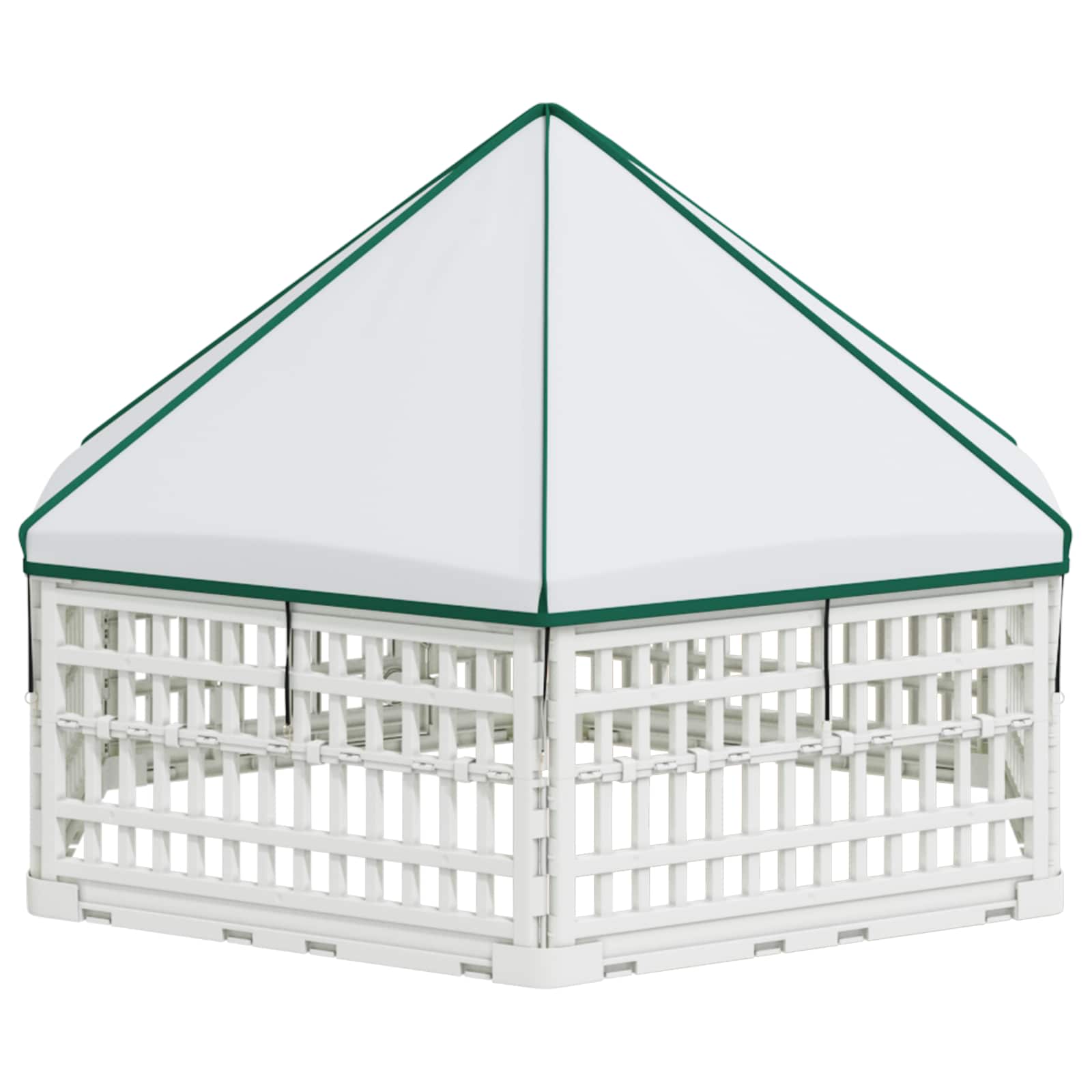 Ograda za Pse s 6 Panoa Bijela 122 x 106 x 79 cm Plastika
