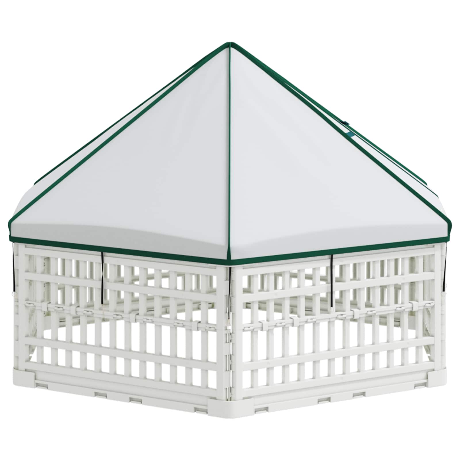 Ograda za Pse s 6 Panoa Bijela 122 x 106 x 79 cm Plastika