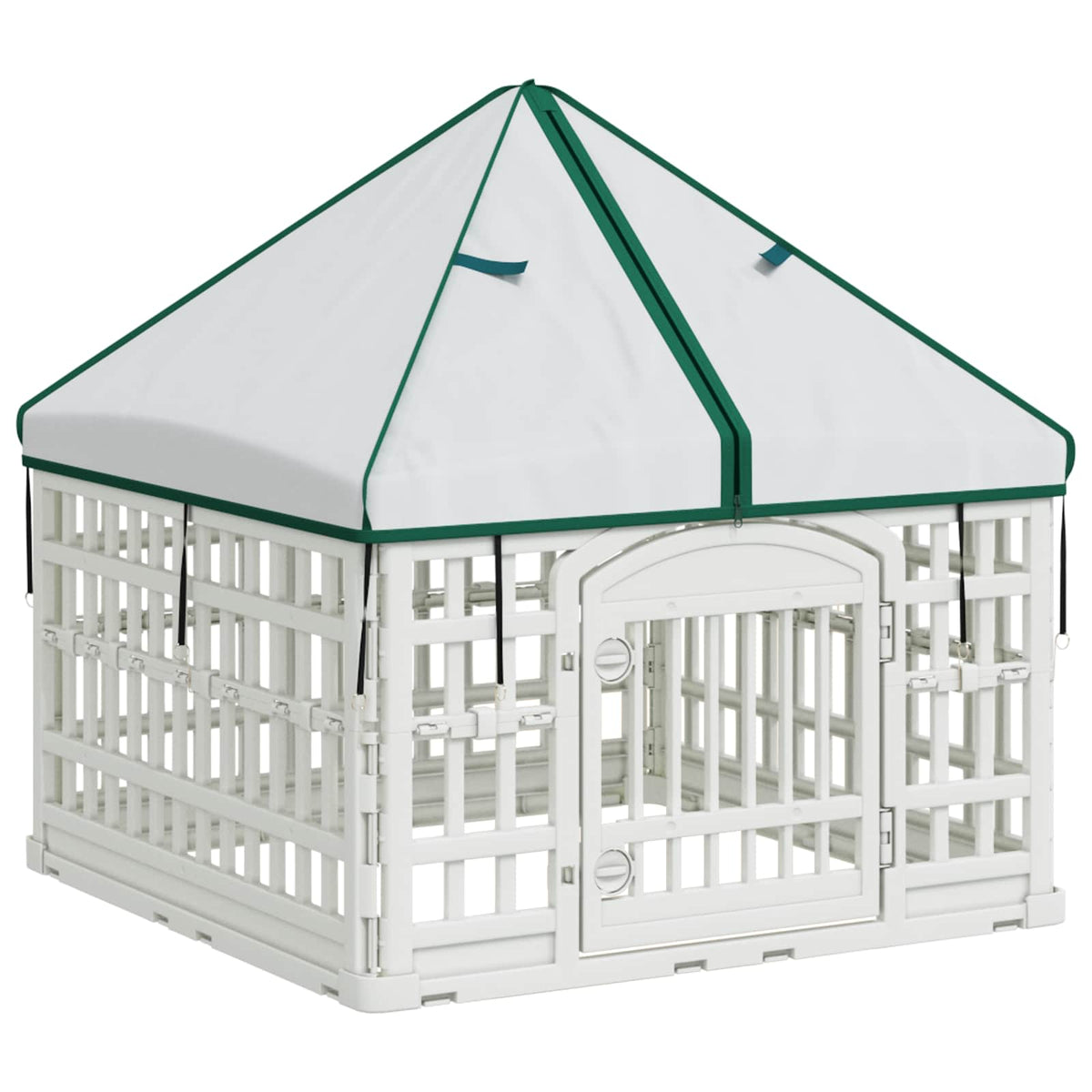 4-panelni ogradni igralište za pse s krovom 88 x 58 cm Plastika