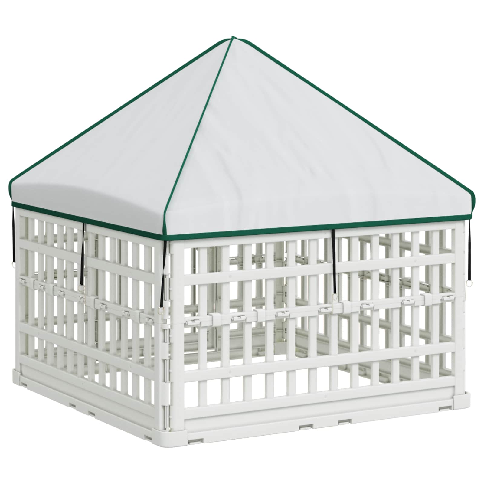 4-panelni ogradni igralište za pse s krovom 88 x 58 cm Plastika