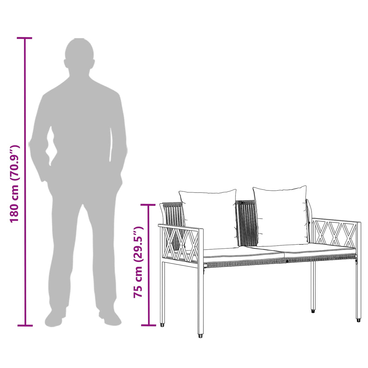 Set vanjskog namještaja 4 pcs Siva i tamnoplava poliratan