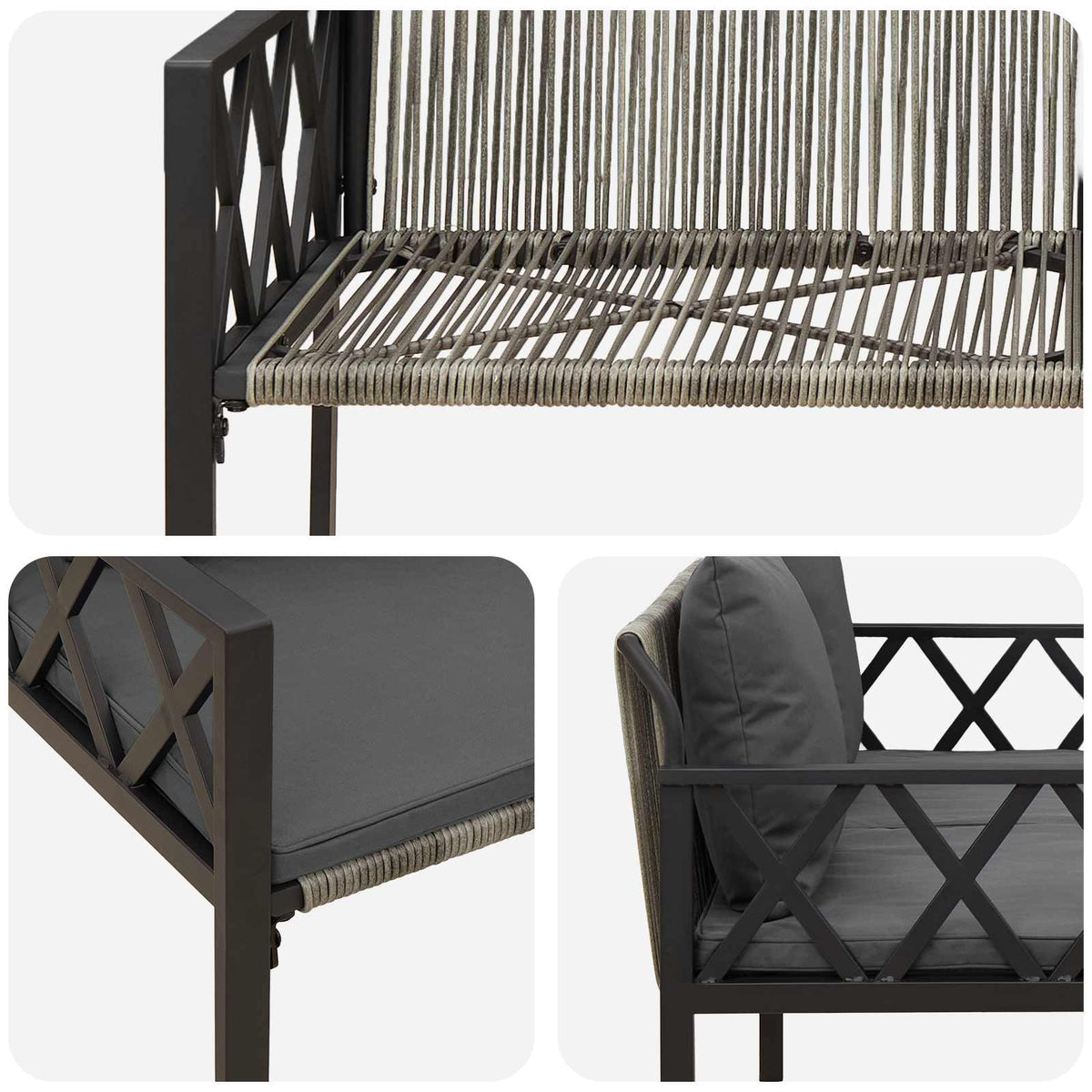 Vanjske klupe 2 -Seater 116 x 56 x 75 cm poliratan