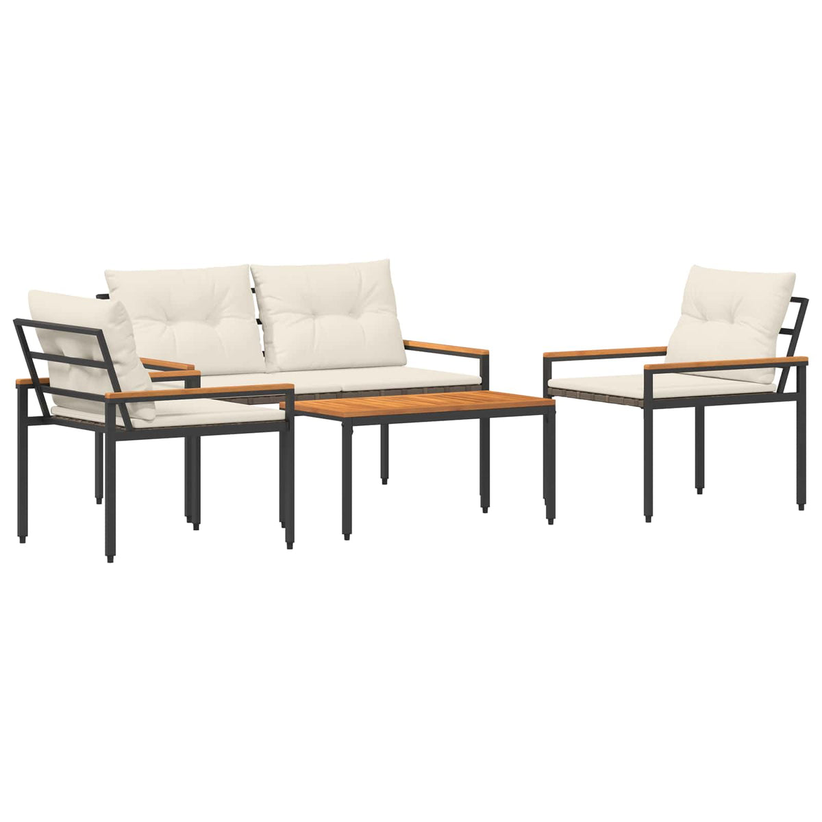 Set vanjskog namještaja 4 pcs Krem bijela poliratan
