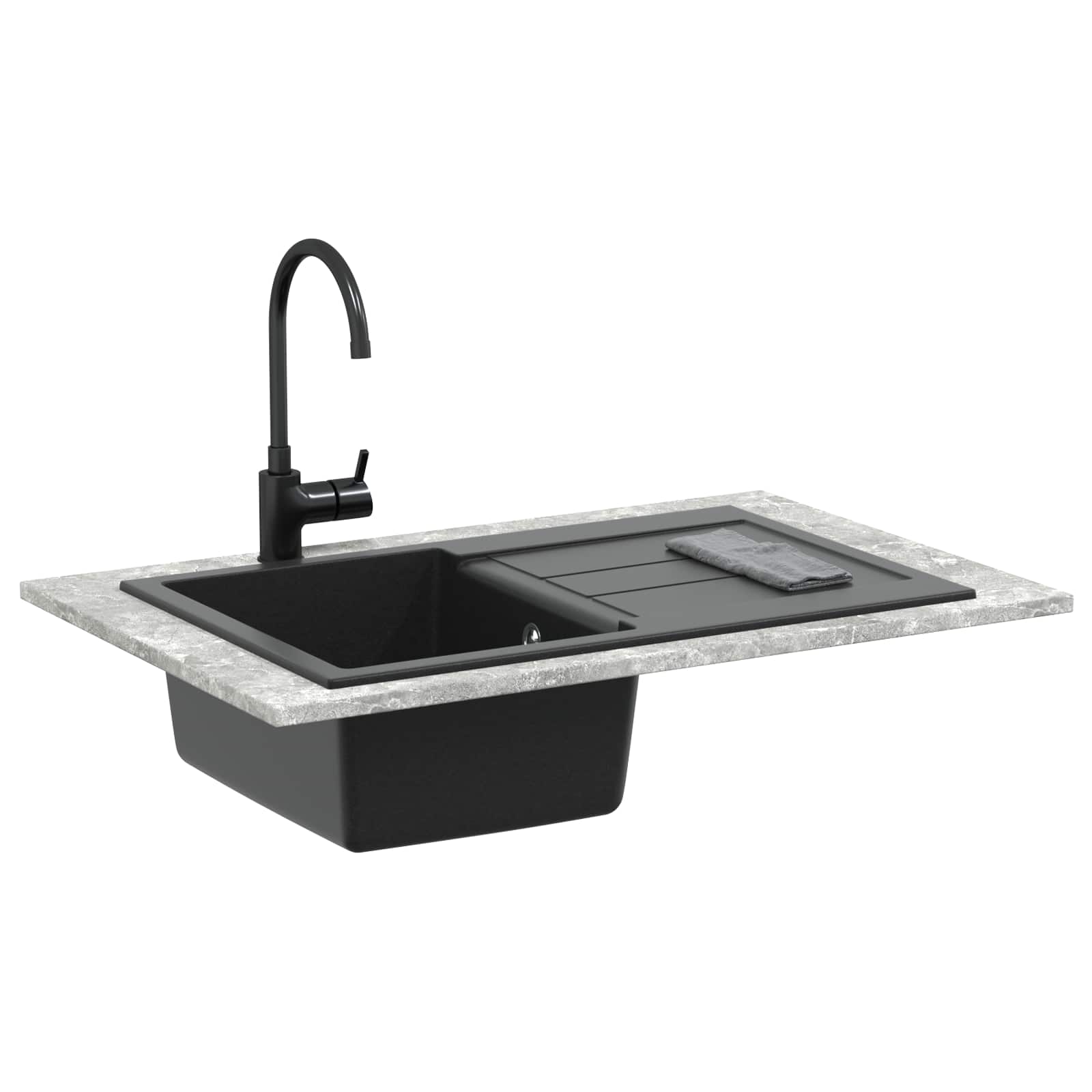 Umivaonik Crna 780 x 500 mm 80% kvarc i 20% smola