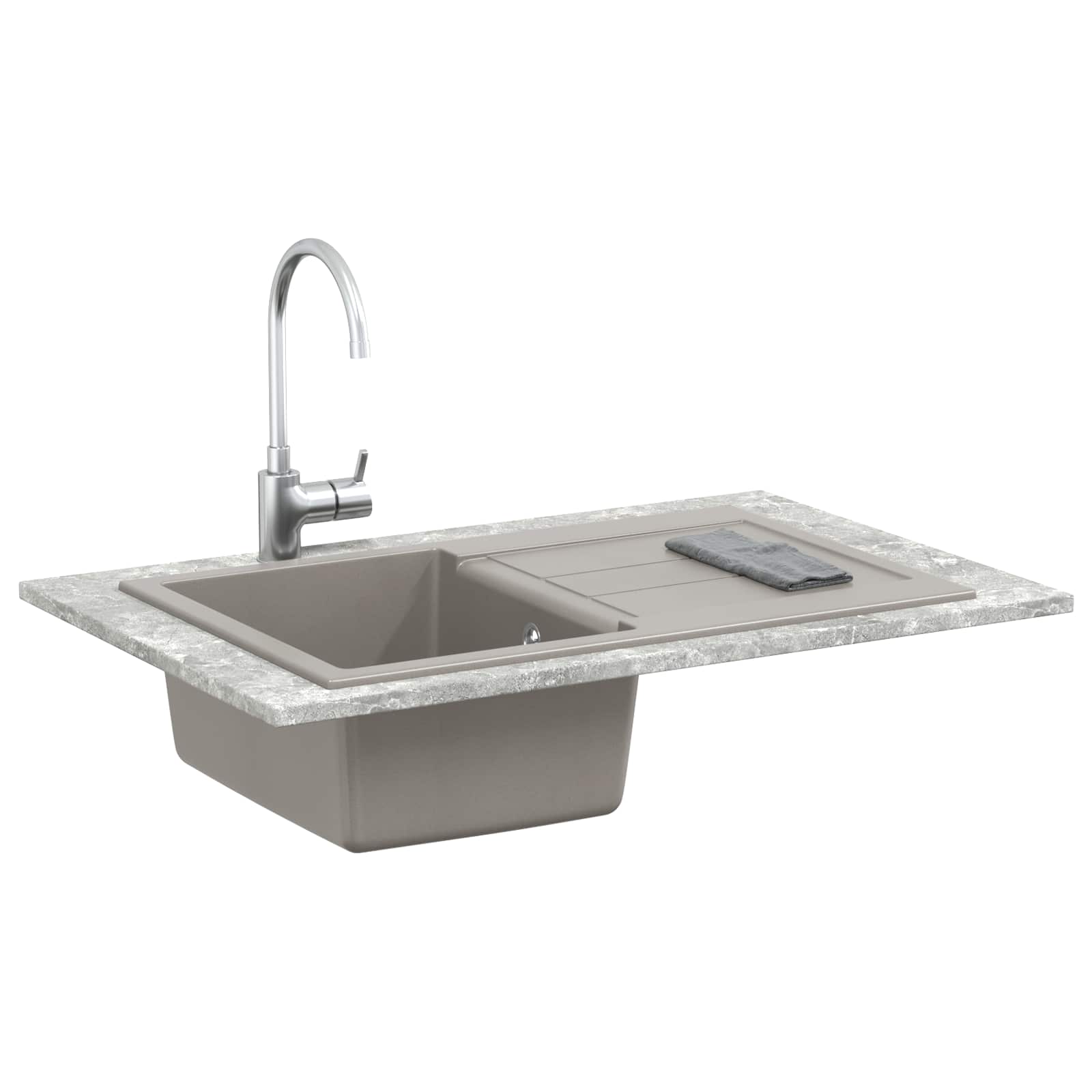 Umivaonik Siva 780 x 500 mm 80% kvarc i 20% smola