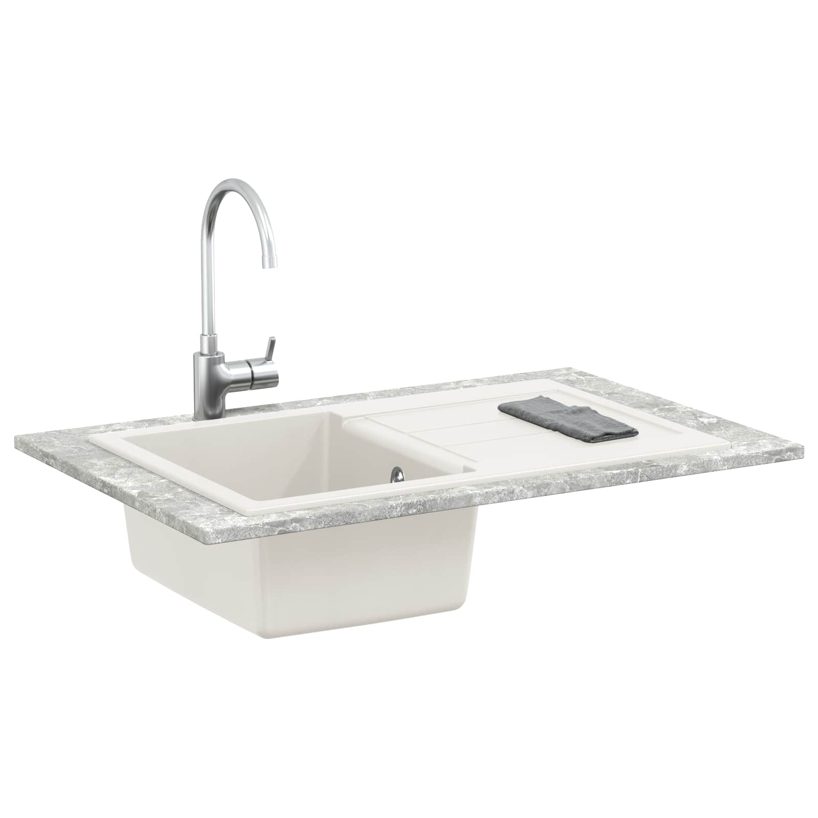 Umivaonik Bijelo 780 x 500 mm 80% kvarc i 20% smola