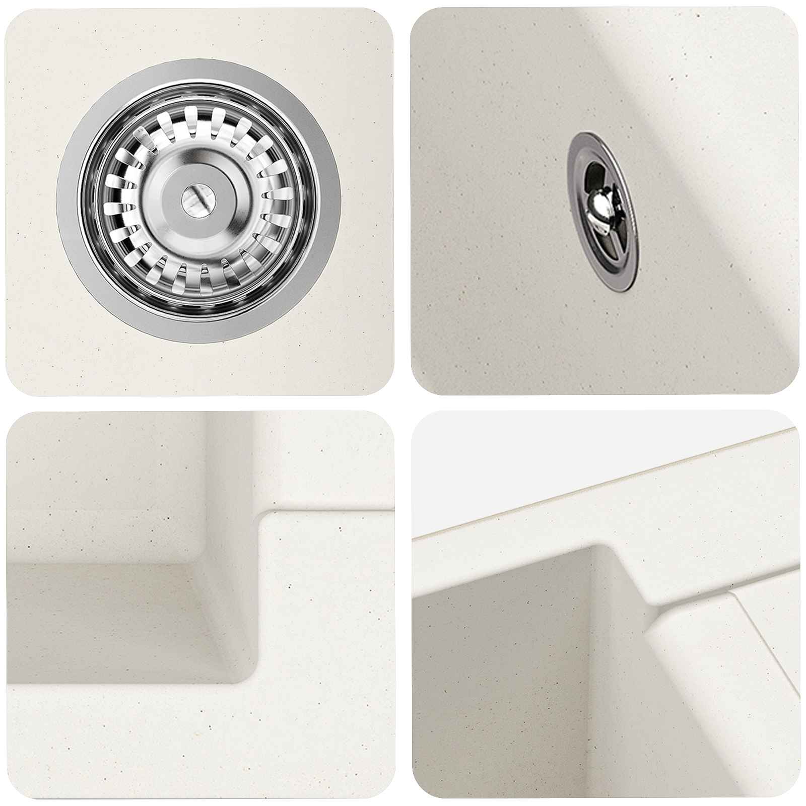 Umivaonik Bijelo 620 x 500 mm 80% kvarc i 20% smola