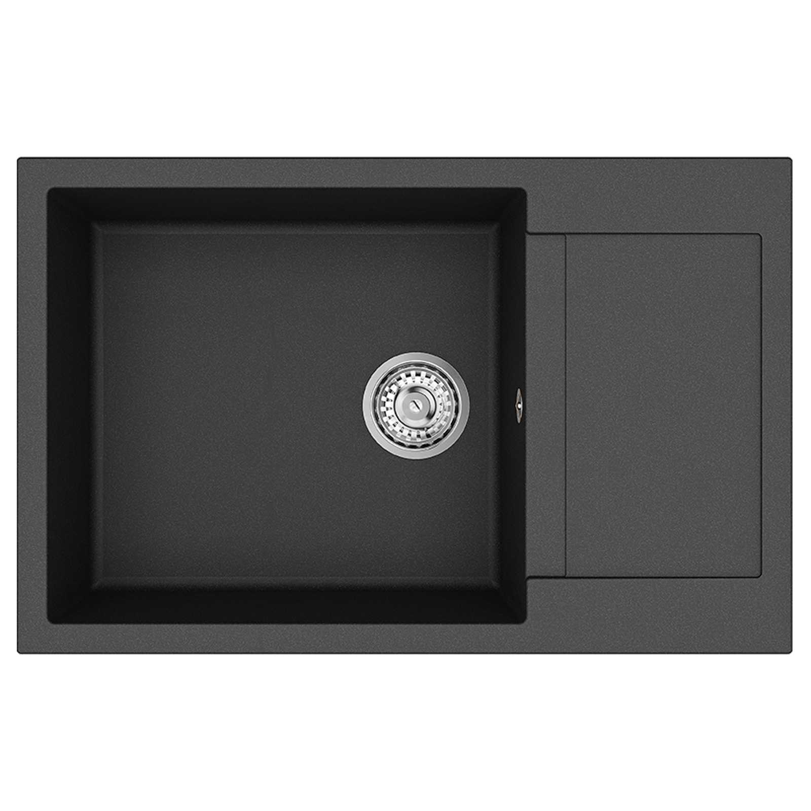 Umivaonik Crna 780 x 500 mm 80% kvarc i 20% smola