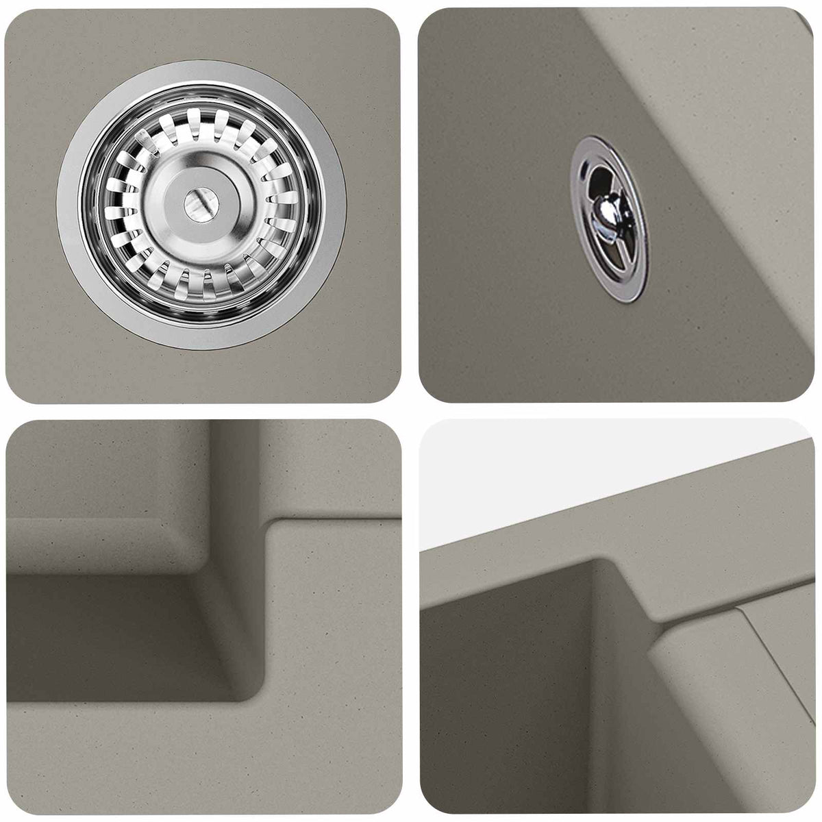 Umivaonik Siva 780 x 500 mm 80% kvarc i 20% smola