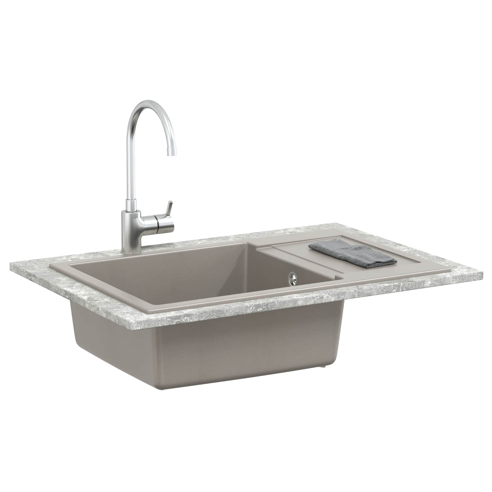 Umivaonik Siva 780 x 500 mm 80% kvarc i 20% smola