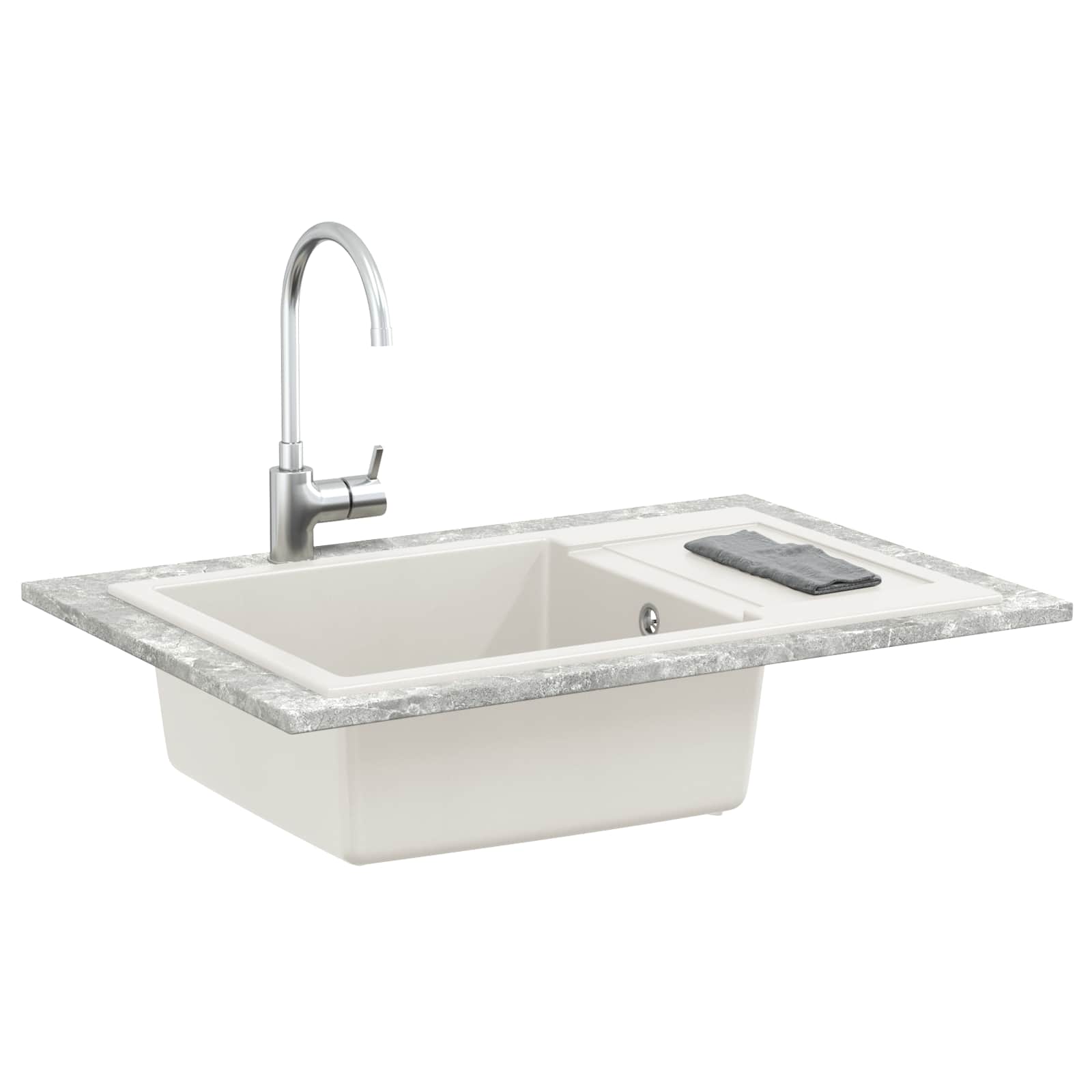 Umivaonik Bijelo 780 x 500 mm 80% kvarc i 20% smola