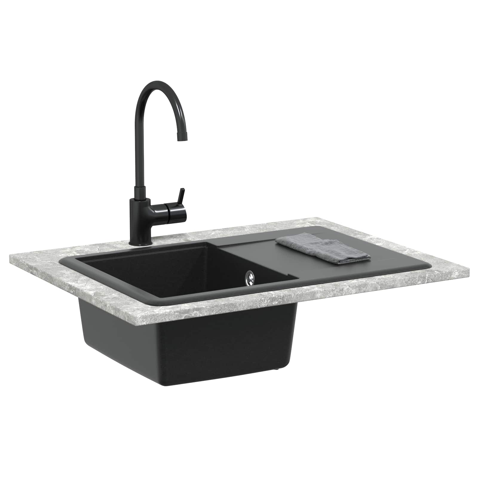 Umivaonik Crna 670 x 460 mm Granit