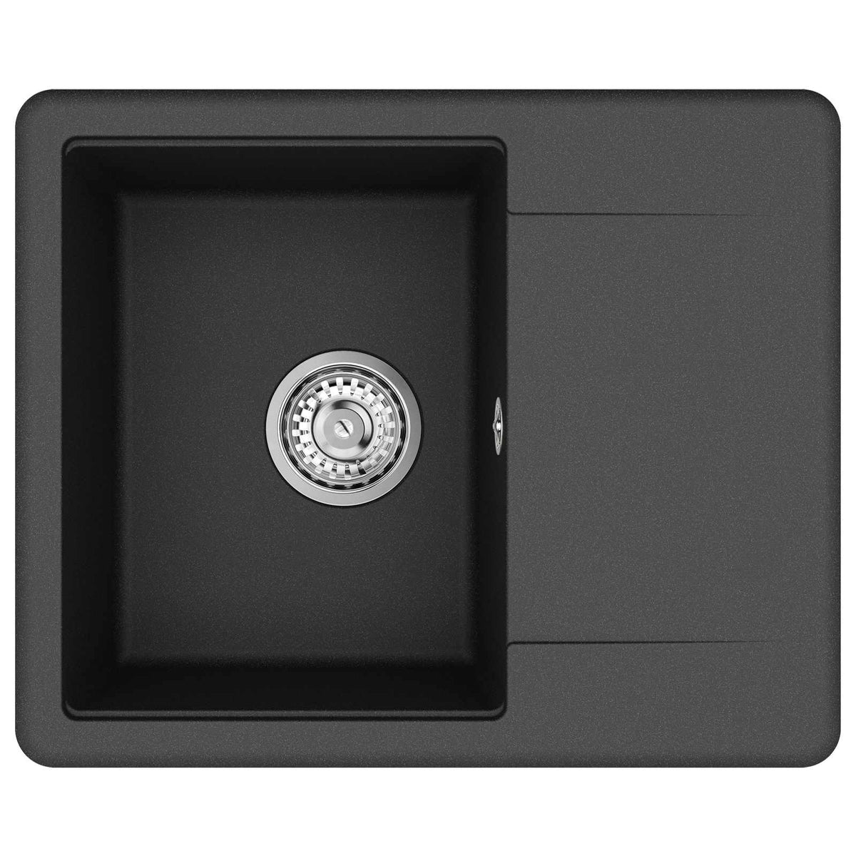 Umivaonik Crna 560 x 460 mm 80% kvarc i 20% smola