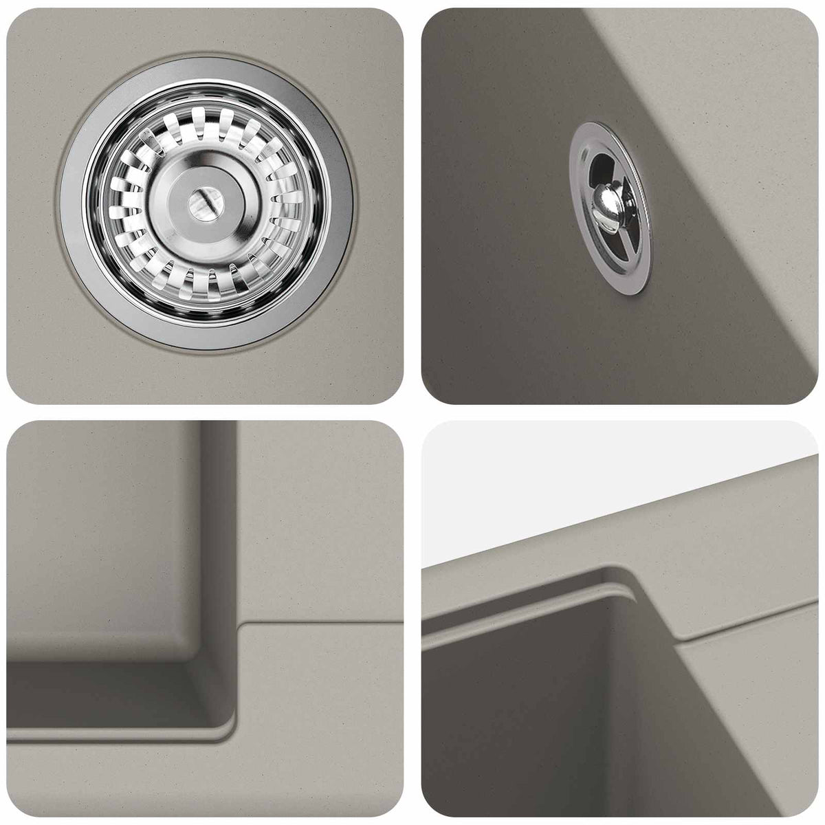 Umivaonik Siva 560 x 460 mm 80% kvarc i 20% smola