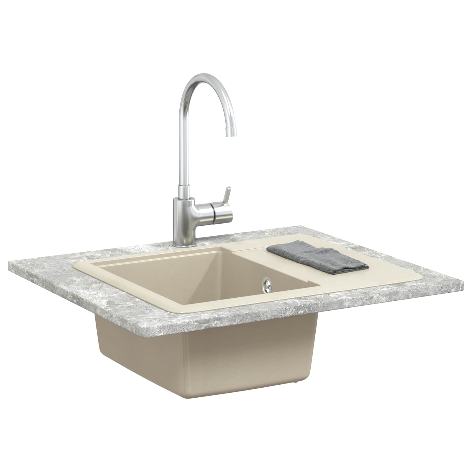 Umivaonik Bež 560 x 460 mm 80% kvarc i 20% smola