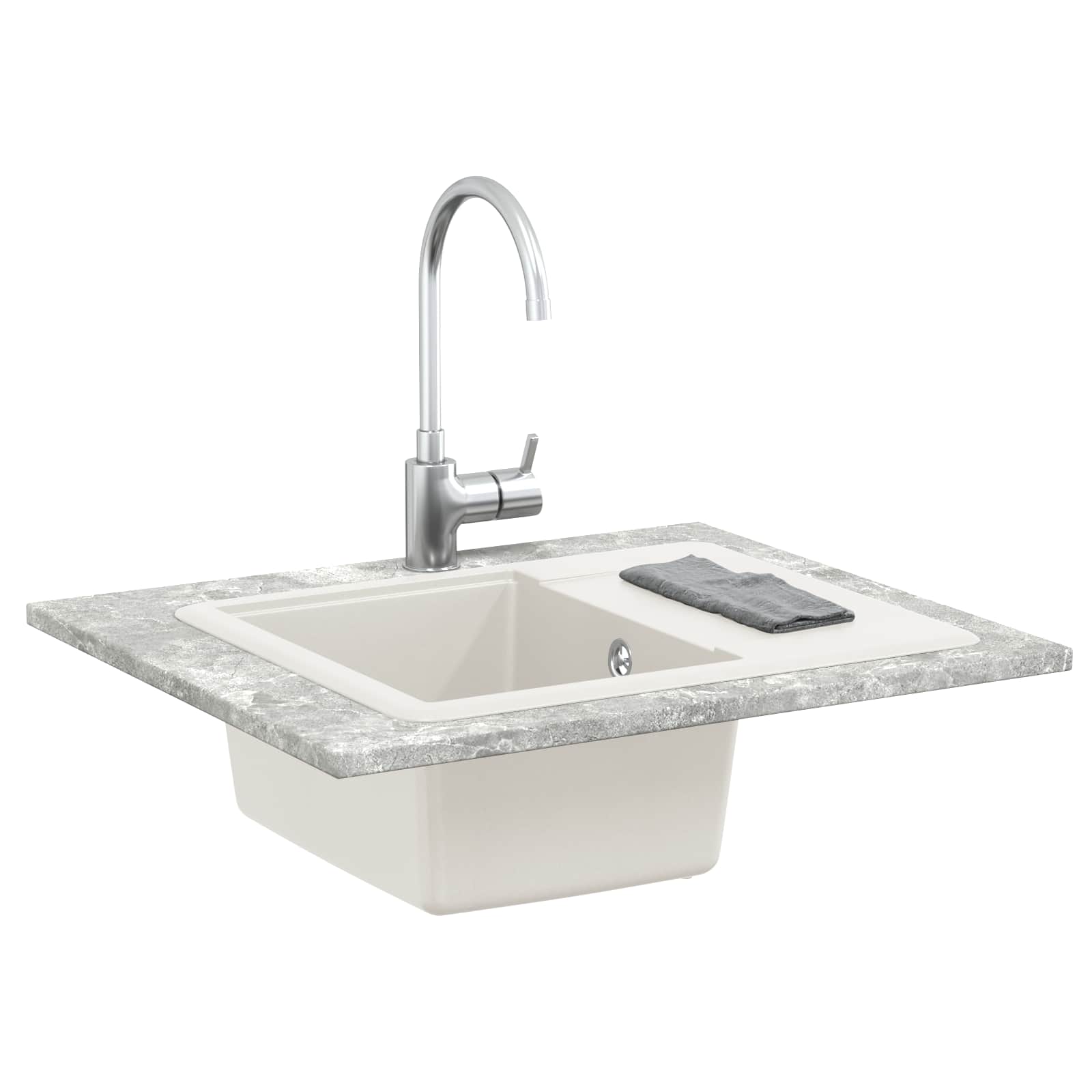 Umivaonik Bijelo 560 x 460 mm 80% kvarc i 20% smola