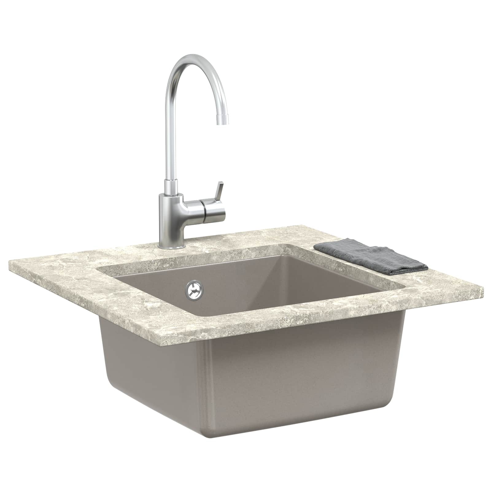 Umivaonik Siva 430 x 460 mm 80% kvarc i 20% smola