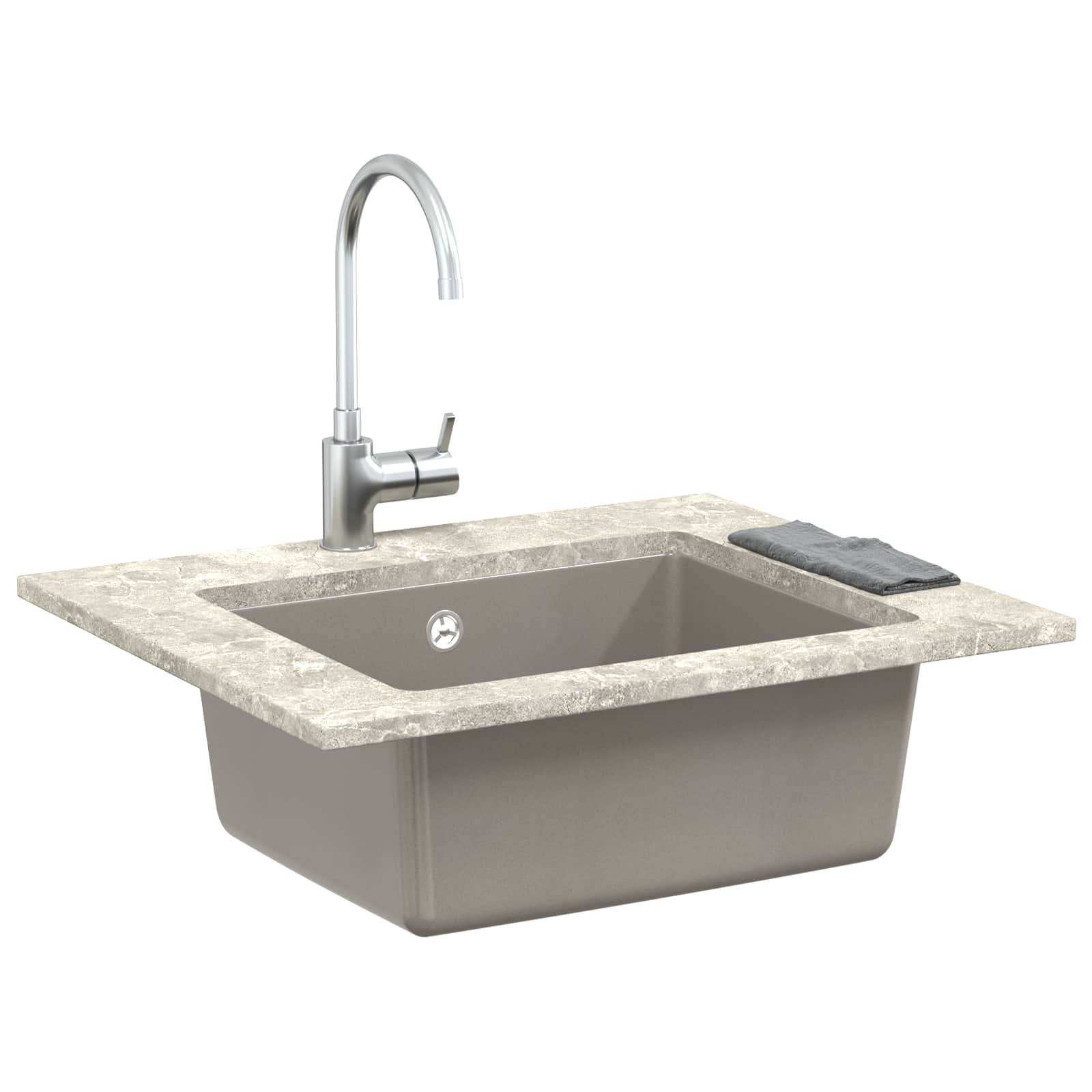 Umivaonik Siva 530 x 460 mm 80% kvarc i 20% smola