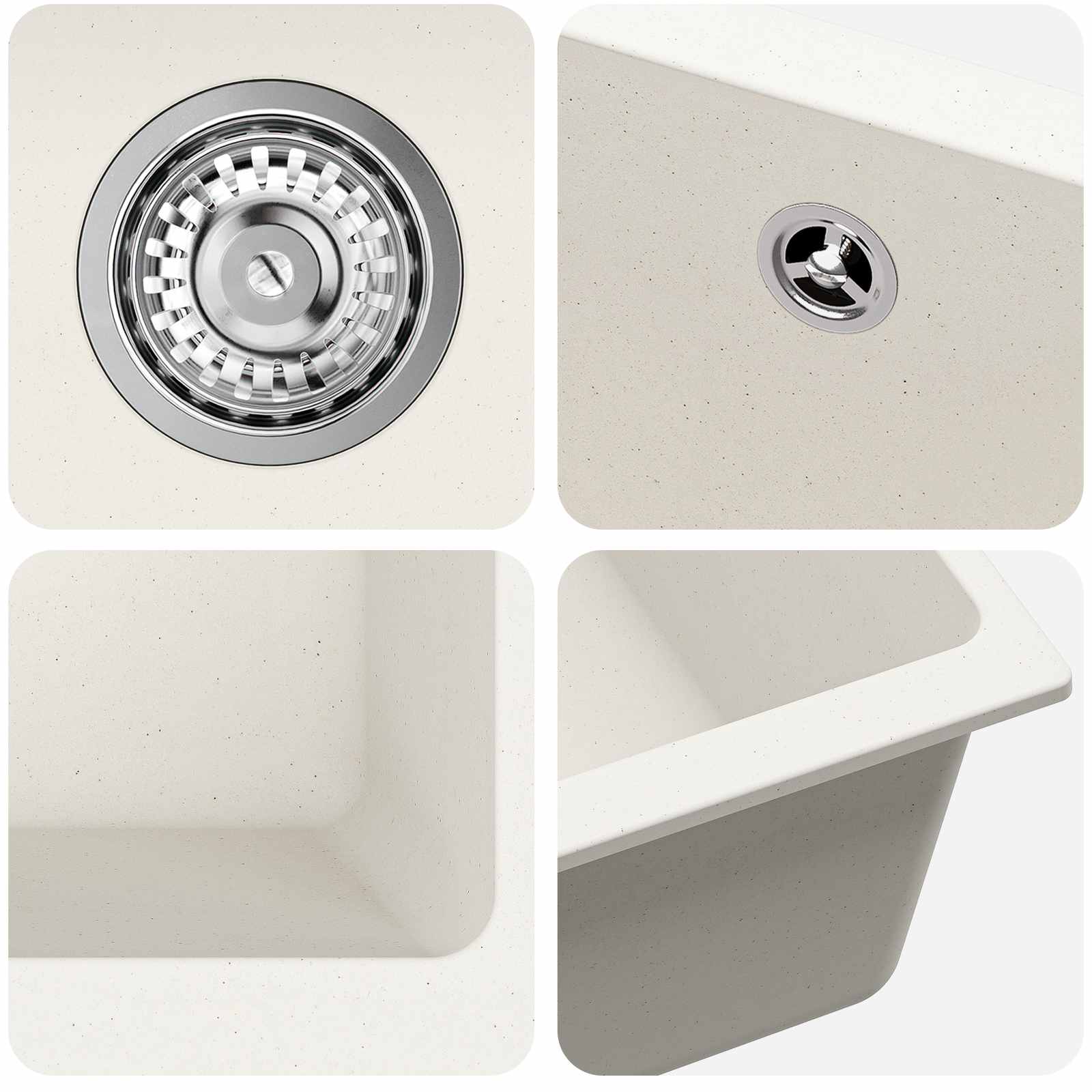 Umivaonik Bijelo 530 x 460 mm 80% kvarc i 20% smola