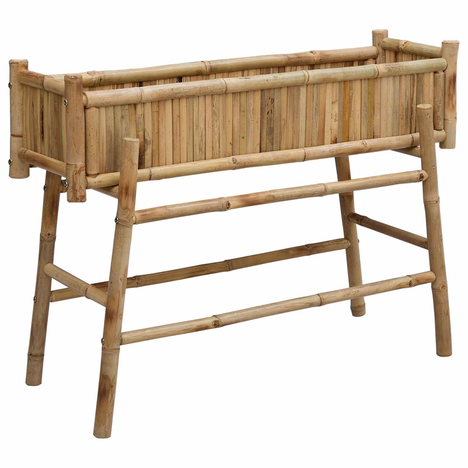 Vrtni saksija s držačem Prirodna 100 x 38 x 74 cm Bambus