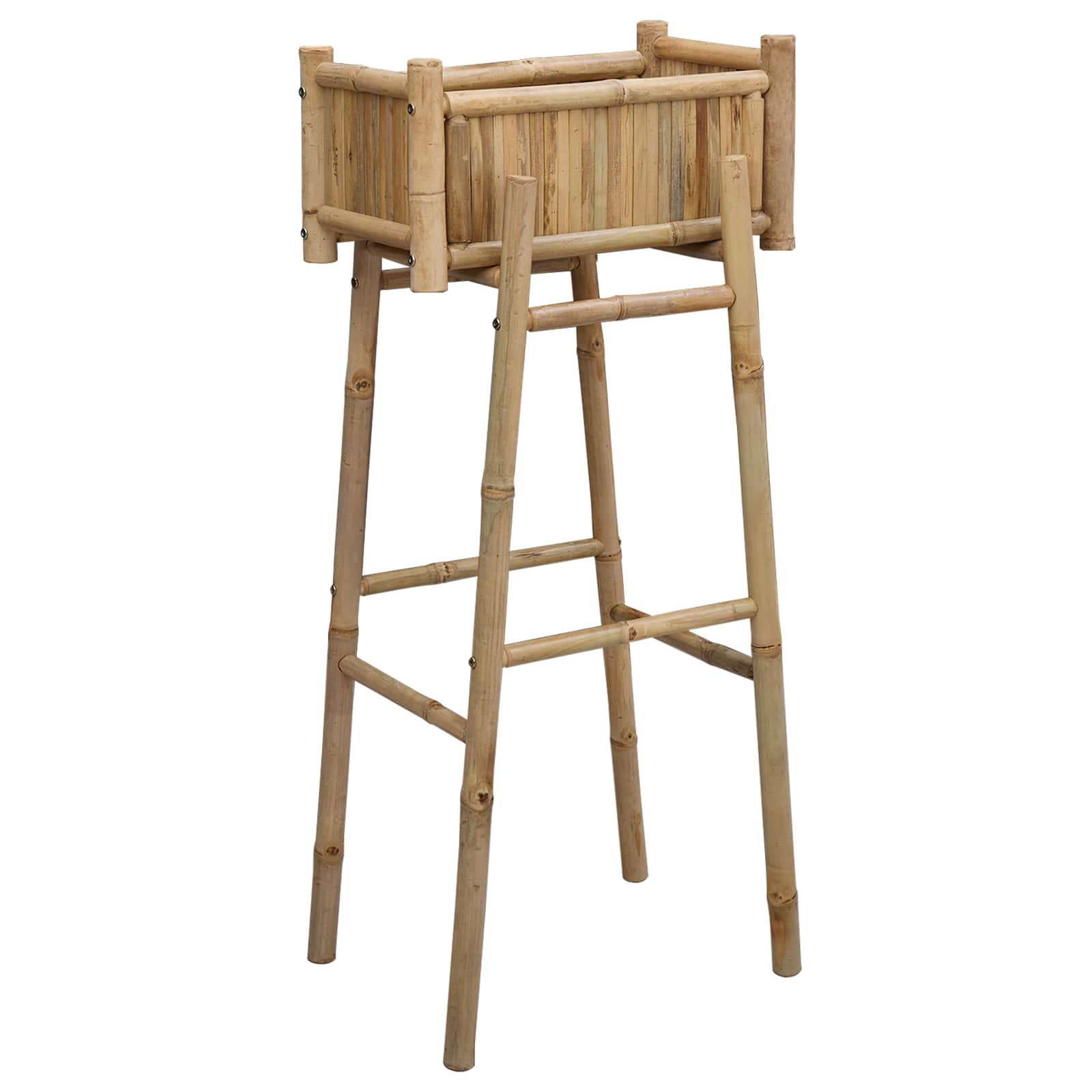 Vrtni saksija s držačem Prirodna 50 x 38 x 114 cm Bambus