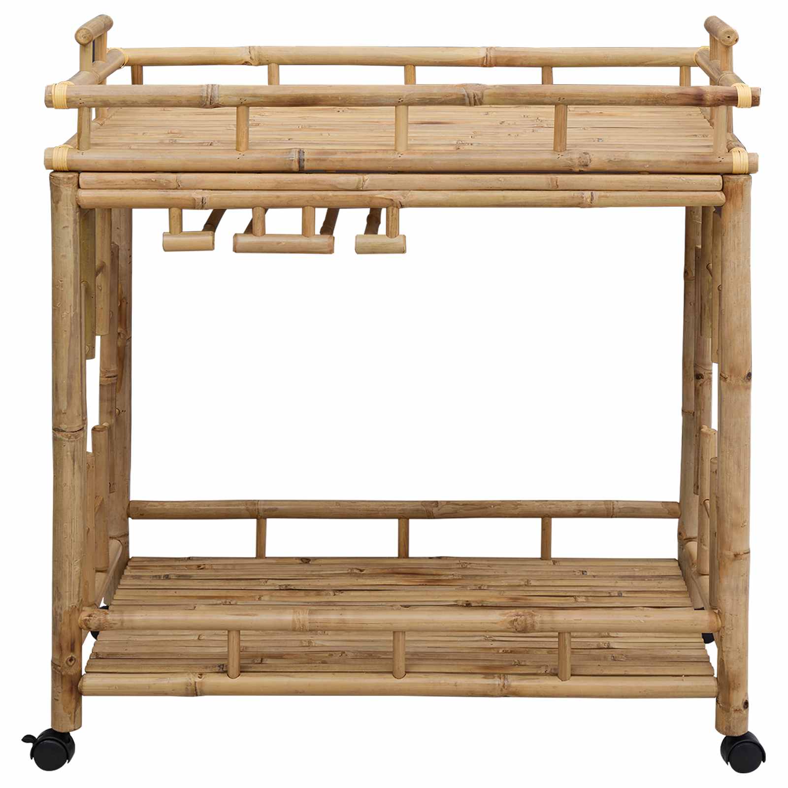 Vinska kolica s kotačima Prirodna 85 x 50 x 93 cm Bambus