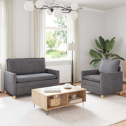 Set sofe 2 pcs Svjetlosiva Poliester