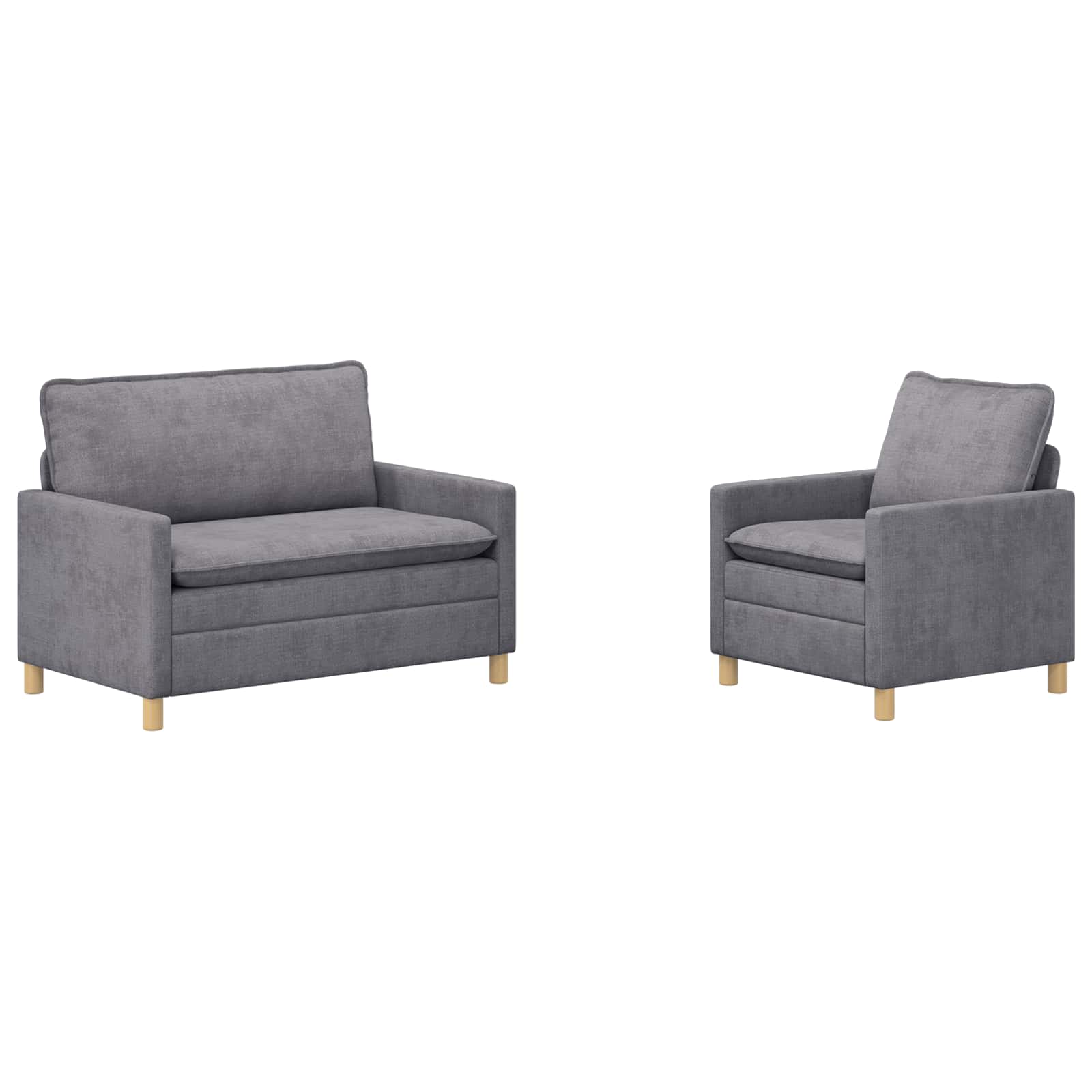 Set sofe 2 pcs Svjetlosiva Poliester