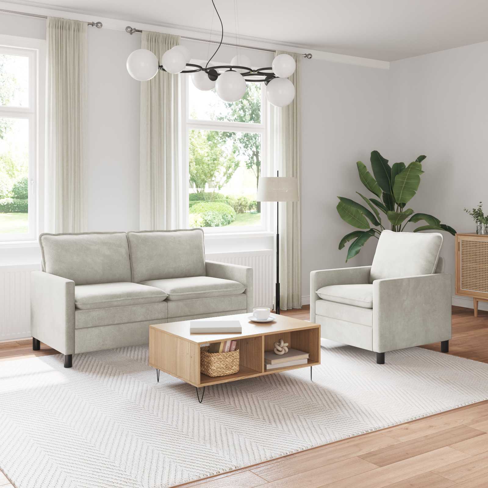Set sofe 2 pcs Krem Baršun