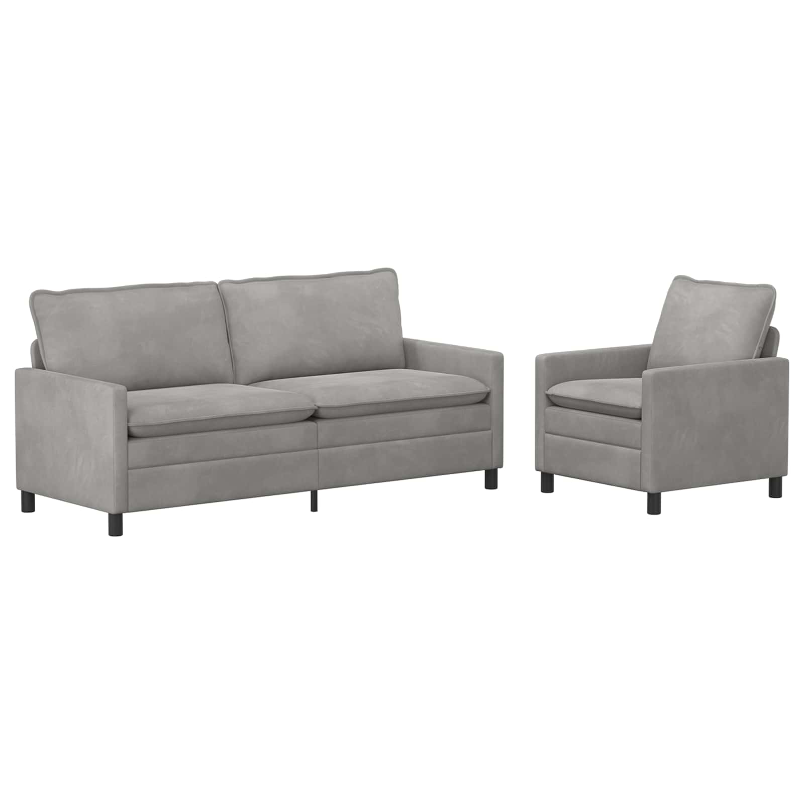 Set sofe 2 pcs Svjetlosiva Baršun