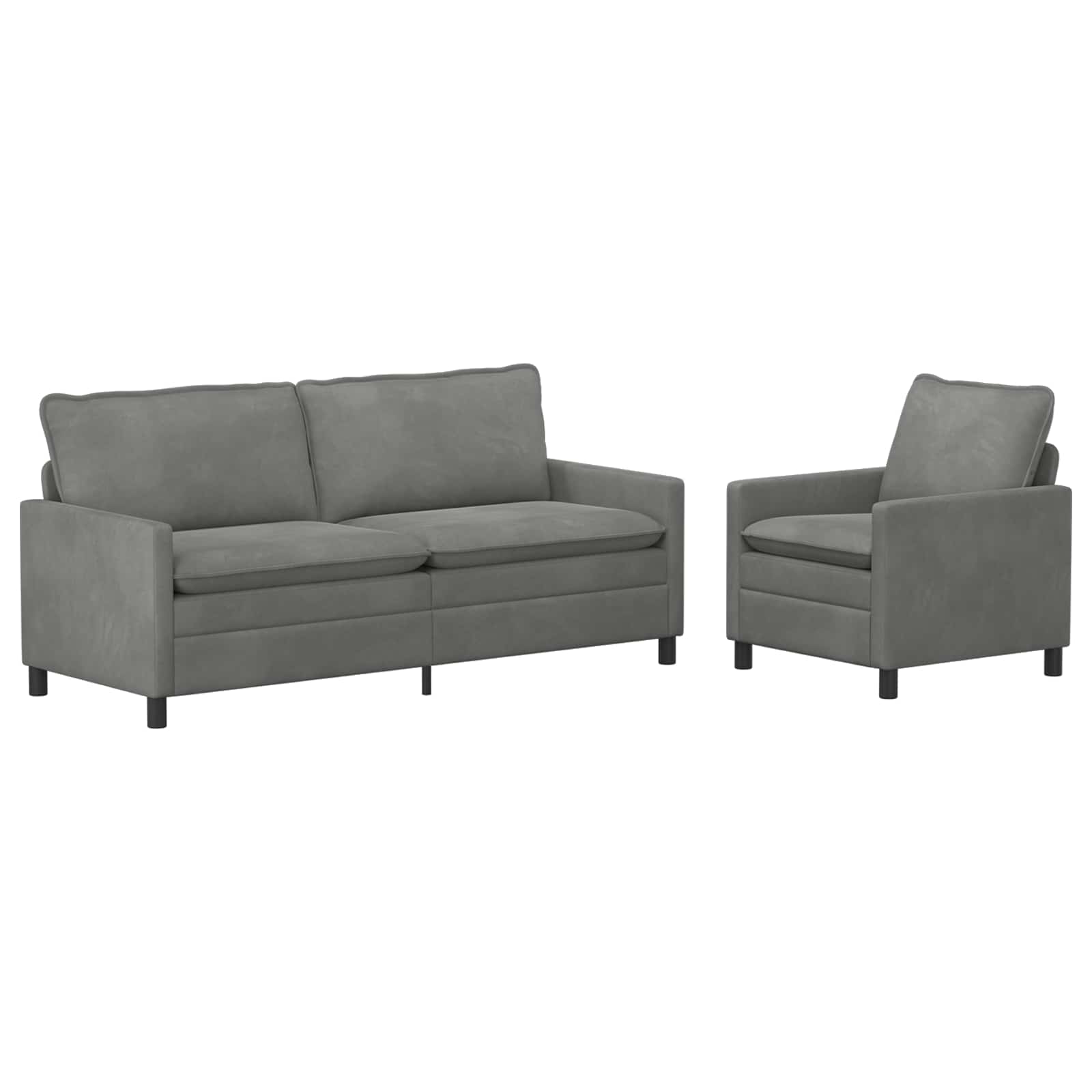 Set sofe 2 pcs Tamnosiva Baršun