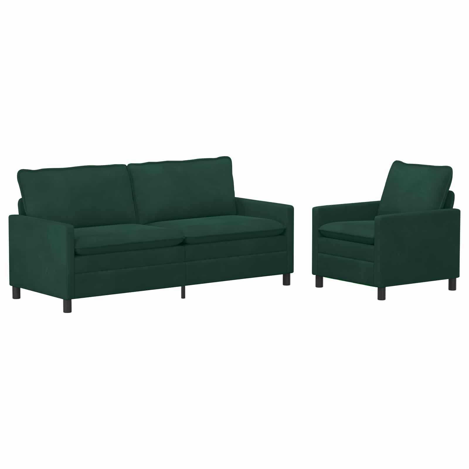 Set sofe 2 pcs Tamnozelena Baršun