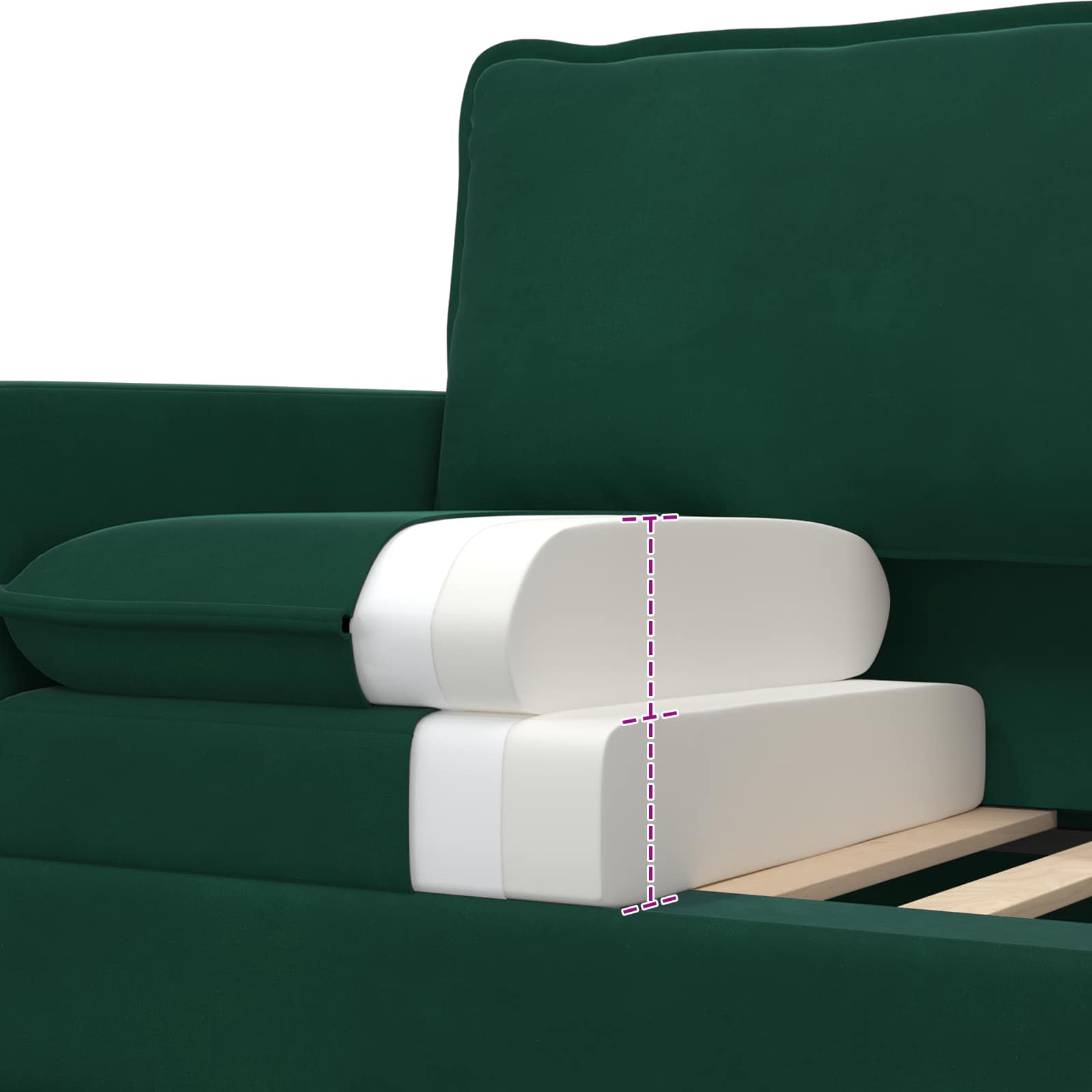 Set sofe 2 pcs Tamnozelena Baršun