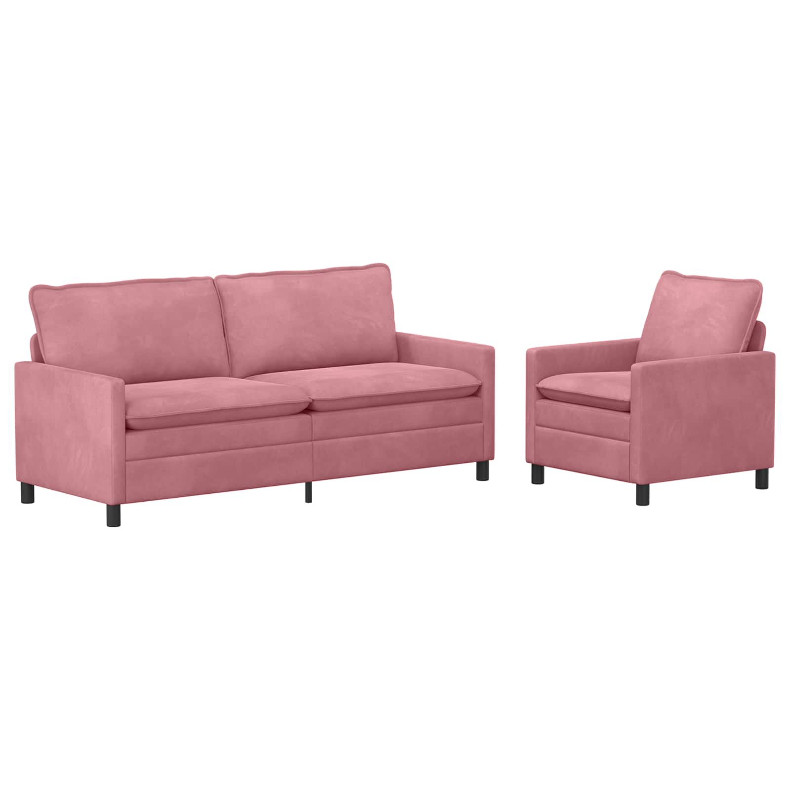 Set sofe 2 pcs Ružičasta Baršun