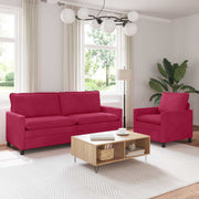 Set sofe 2 pcs Vinska crvena Baršun