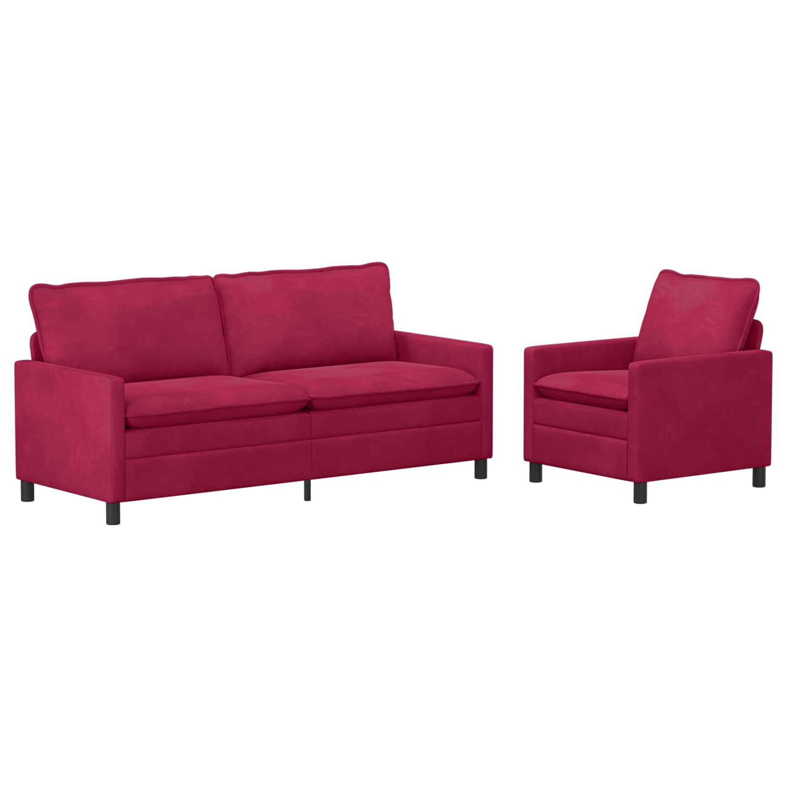 Set sofe 2 pcs Vinska crvena Baršun