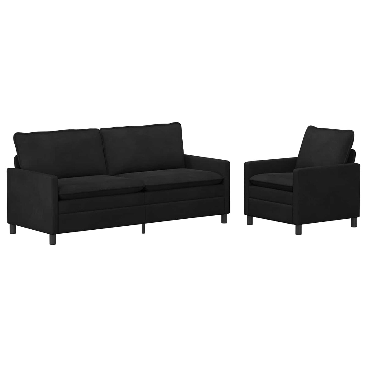 Set sofe 2 pcs Crna Baršun