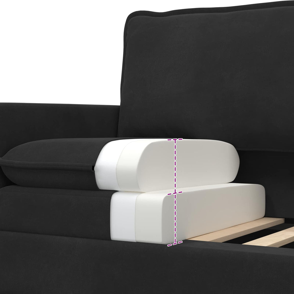 Set sofe 2 pcs Crna Baršun
