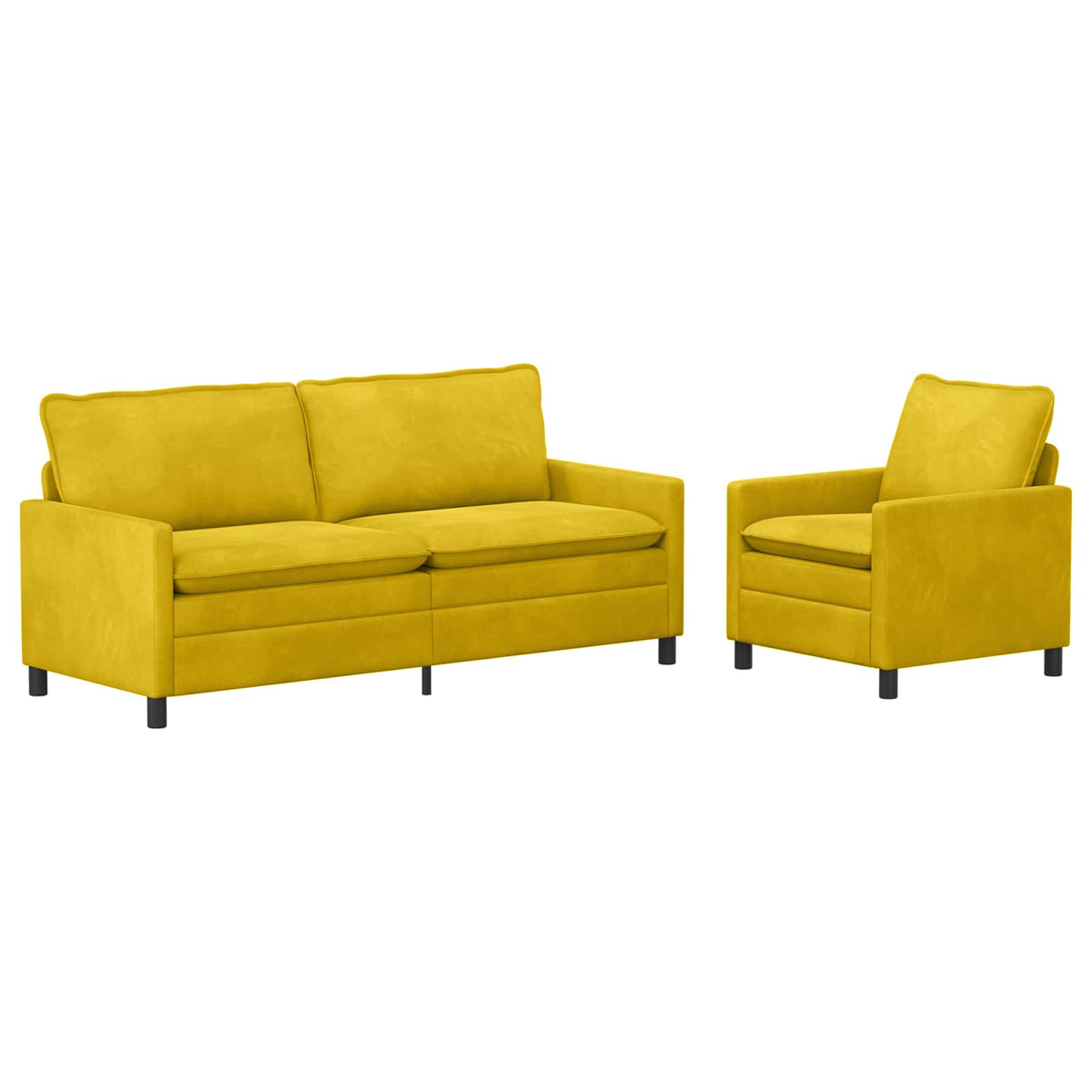 Set sofe 2 pcs Žuta Baršun