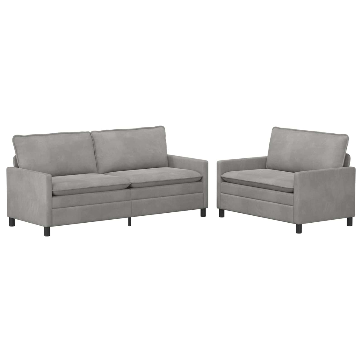 Set sofe 2 pcs Svjetlosiva Baršun
