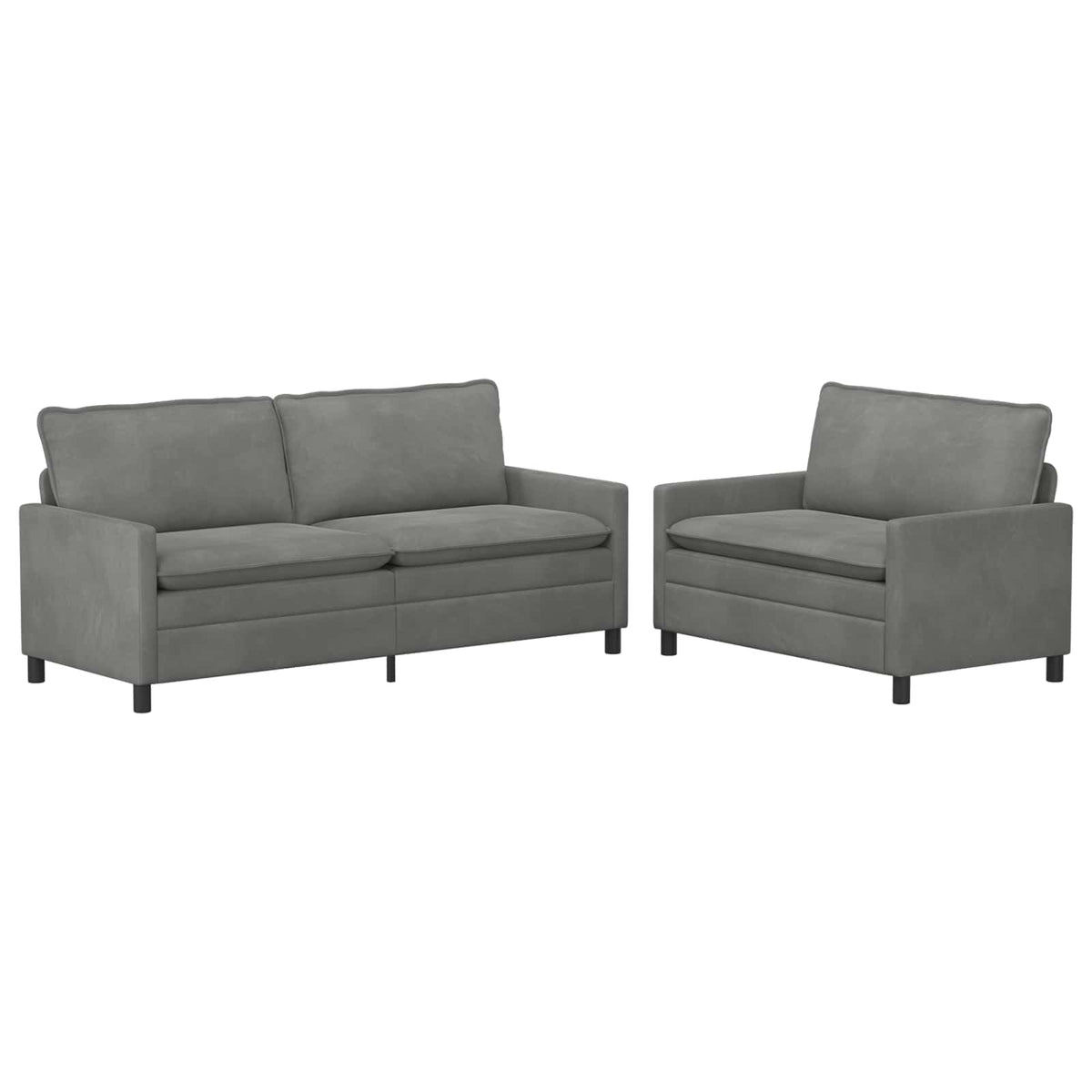 Set sofe 2 pcs Tamnosiva Baršun