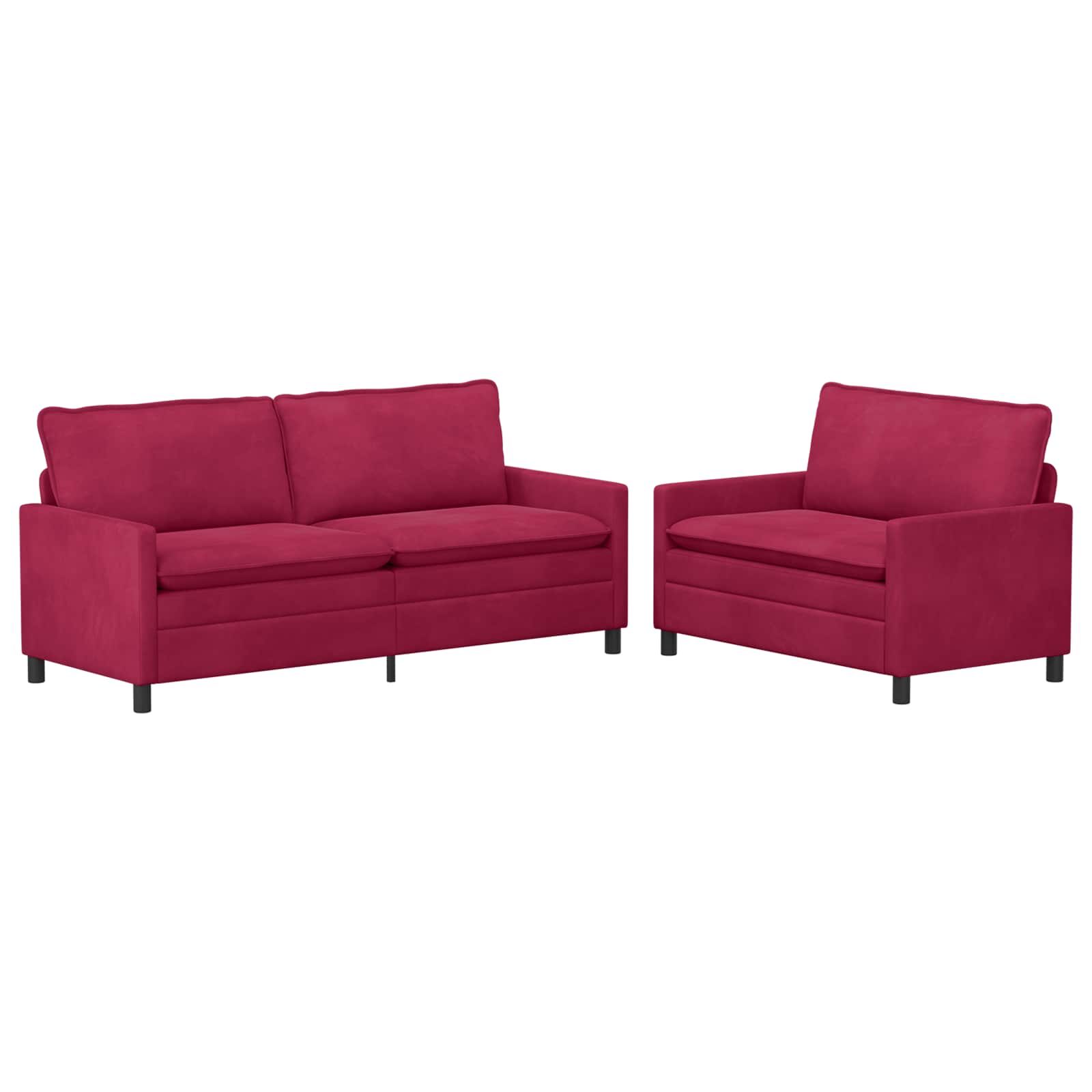 Set sofe 2 pcs Vinska crvena Baršun