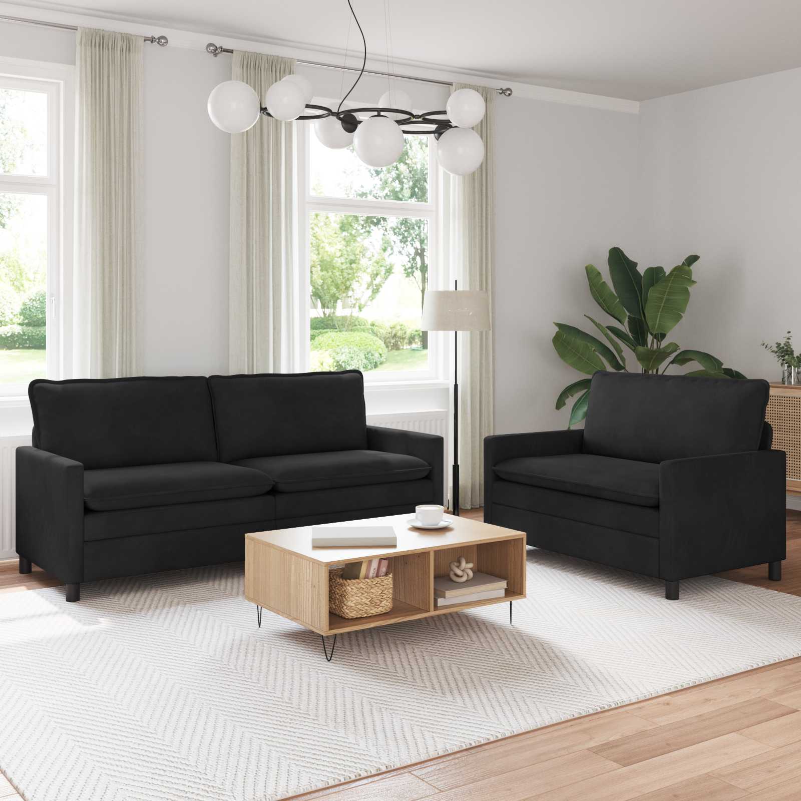 Set sofe 2 pcs Crna Baršun